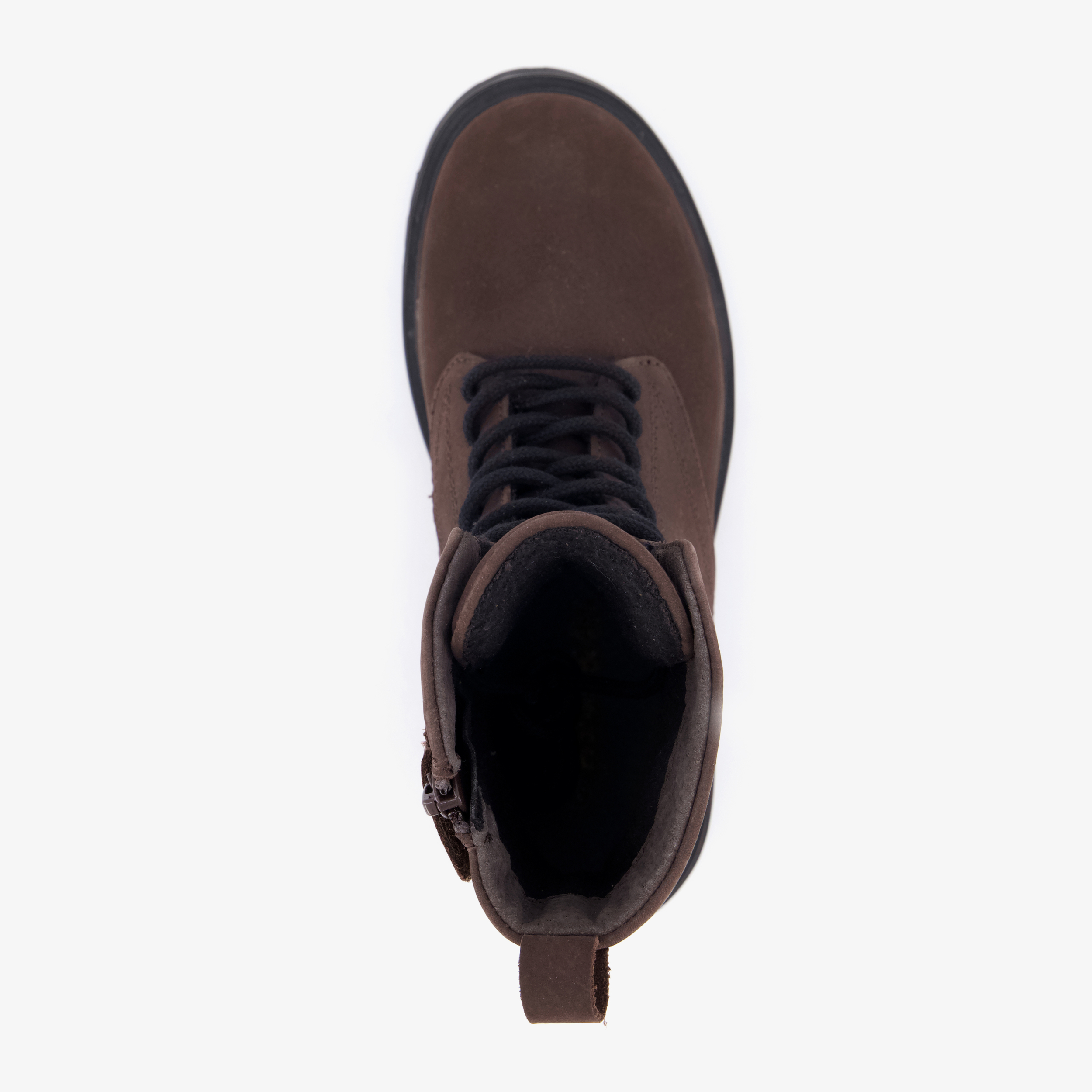 Groot leren meisjes veterboots donkerbruin – foto 4