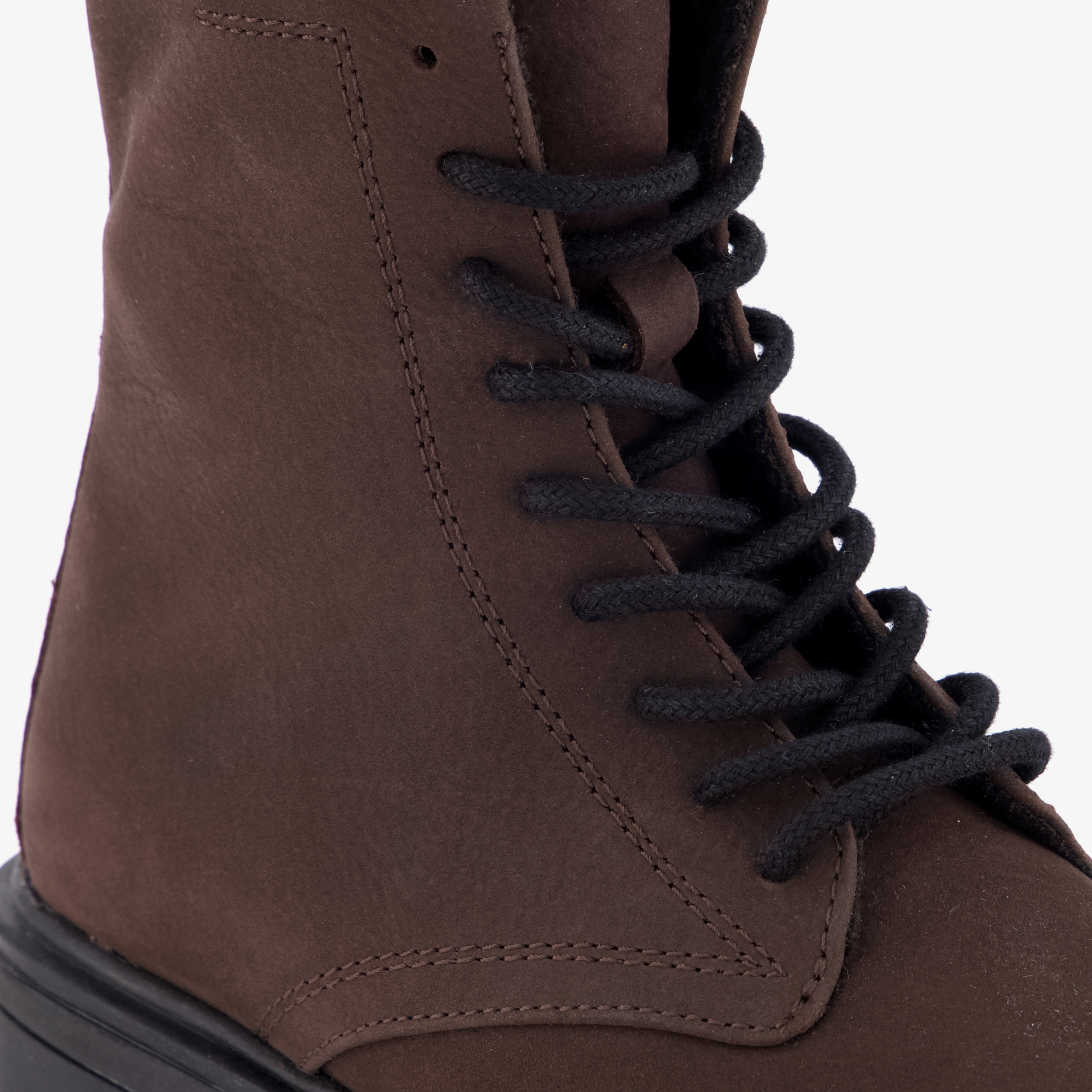Groot leren meisjes veterboots donkerbruin – foto 5