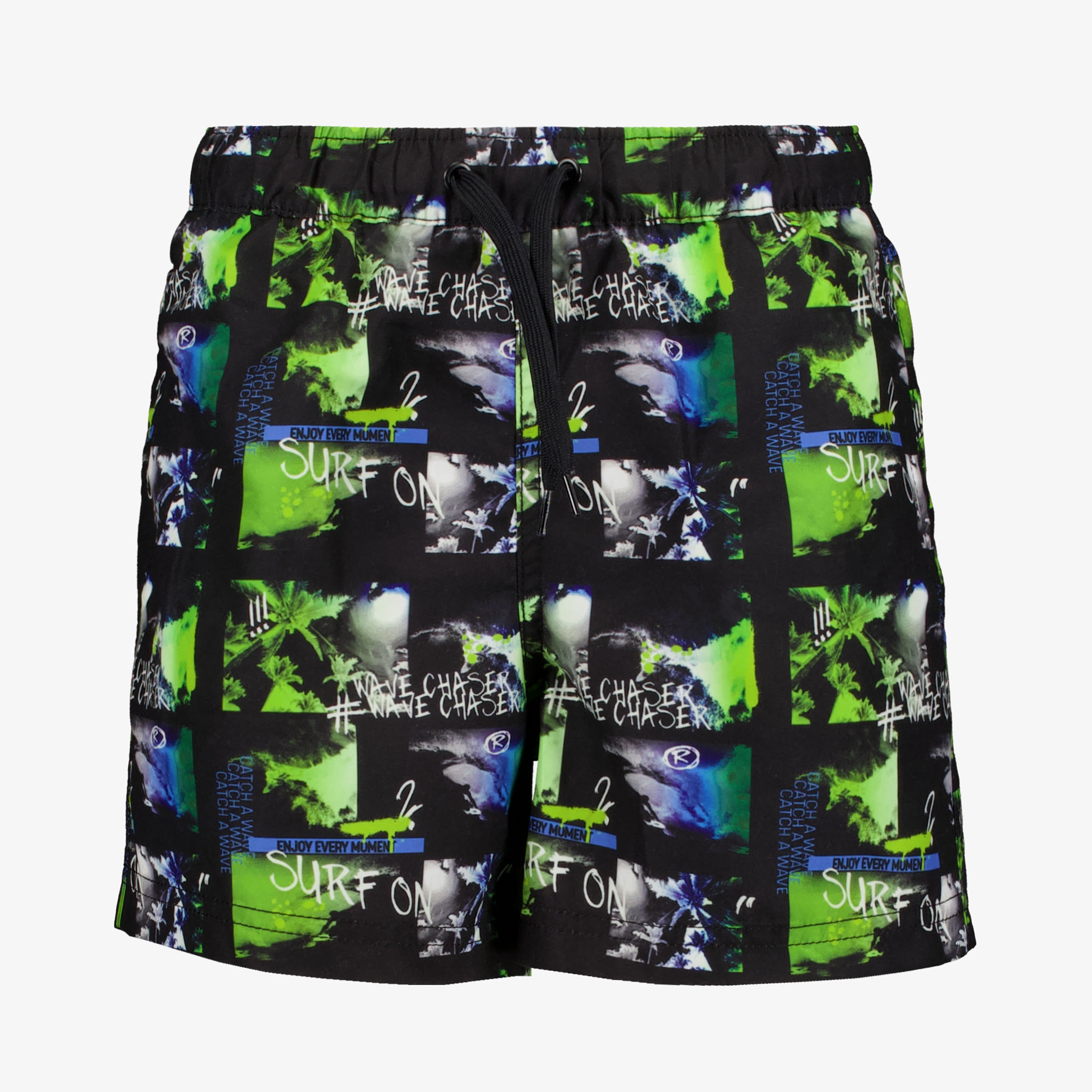 Osaga jongens zwemshort fotoprint zwart