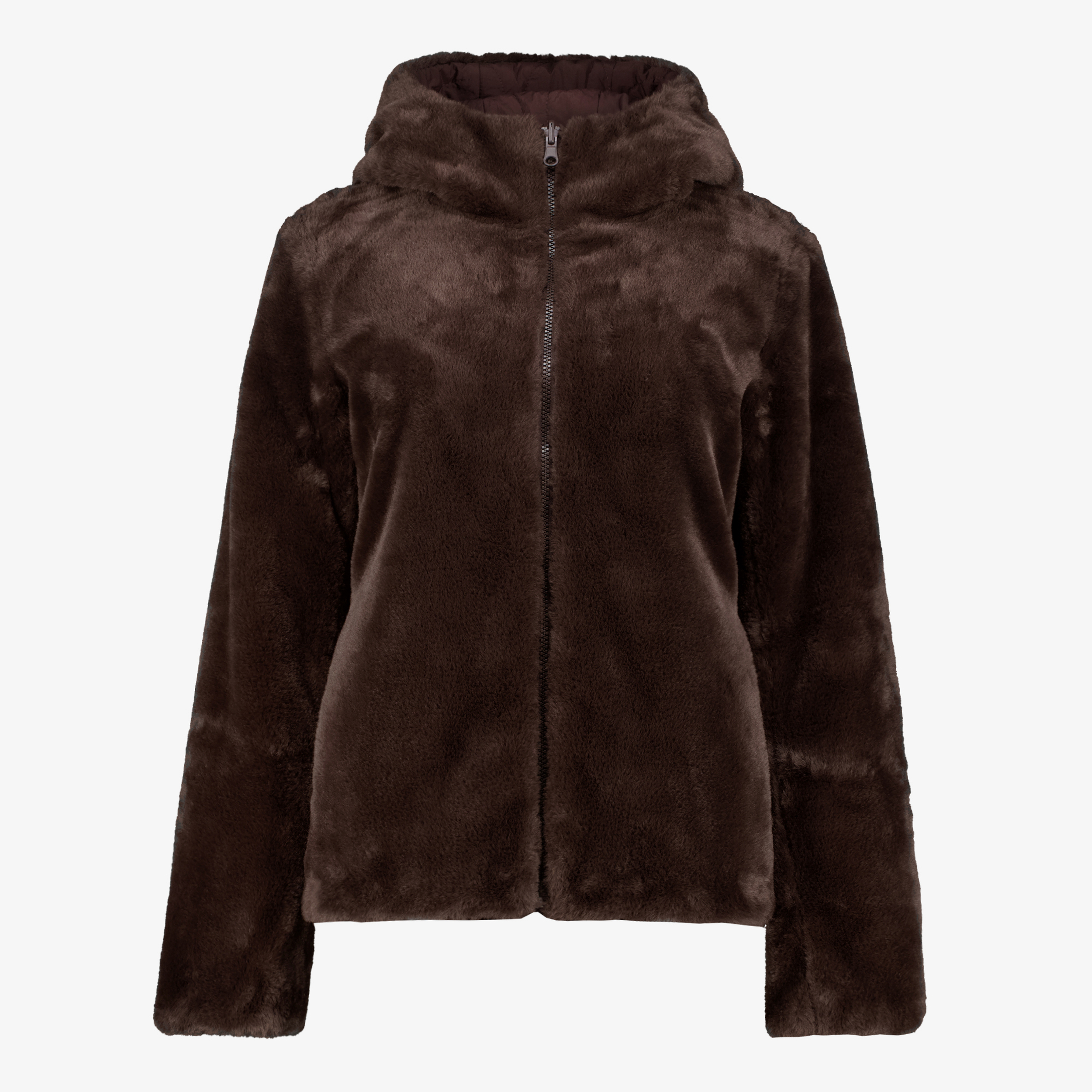 TwoDay reversible dames winterjas met imitatiebont bruin jassen – foto 3