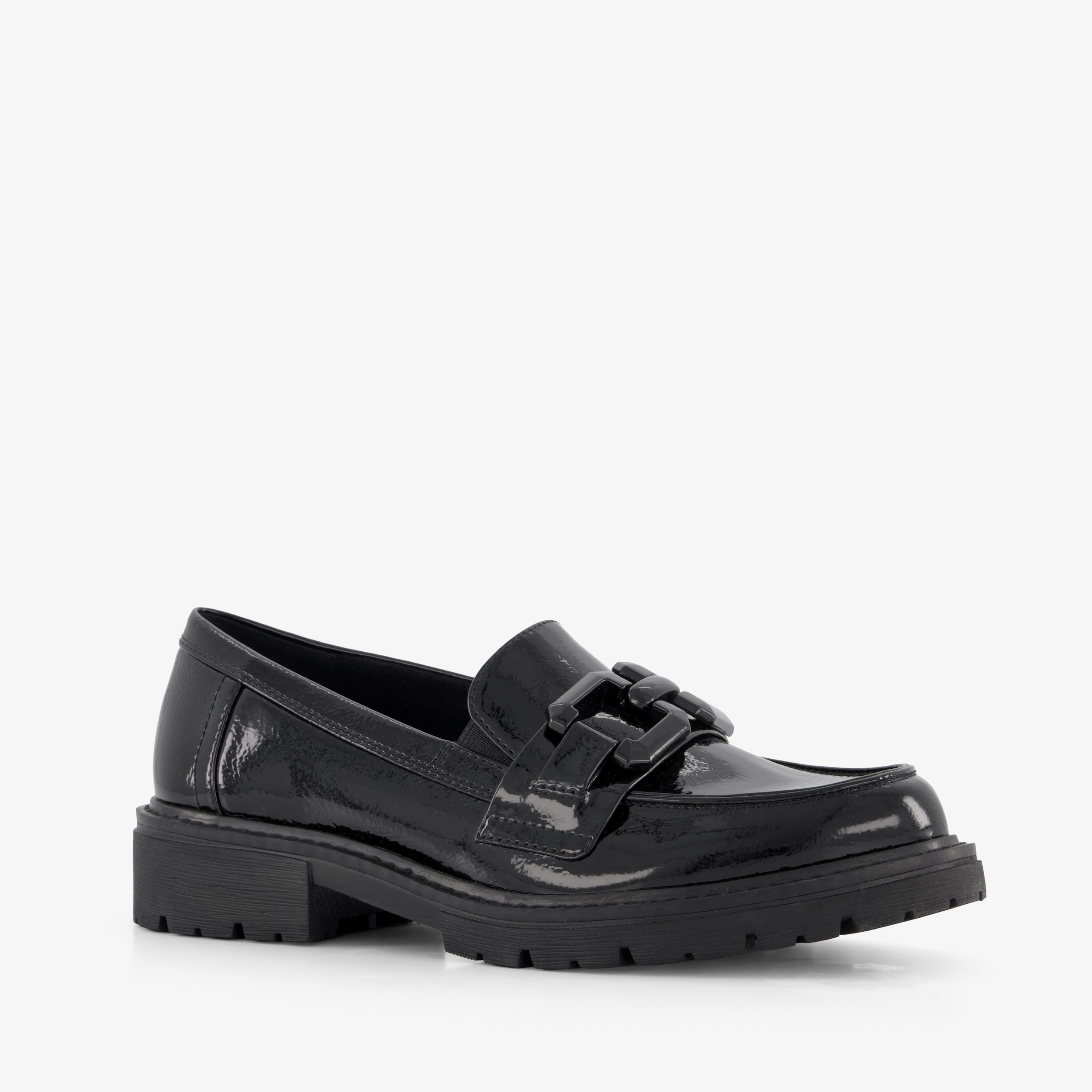 Softline dames lak loafers zwart