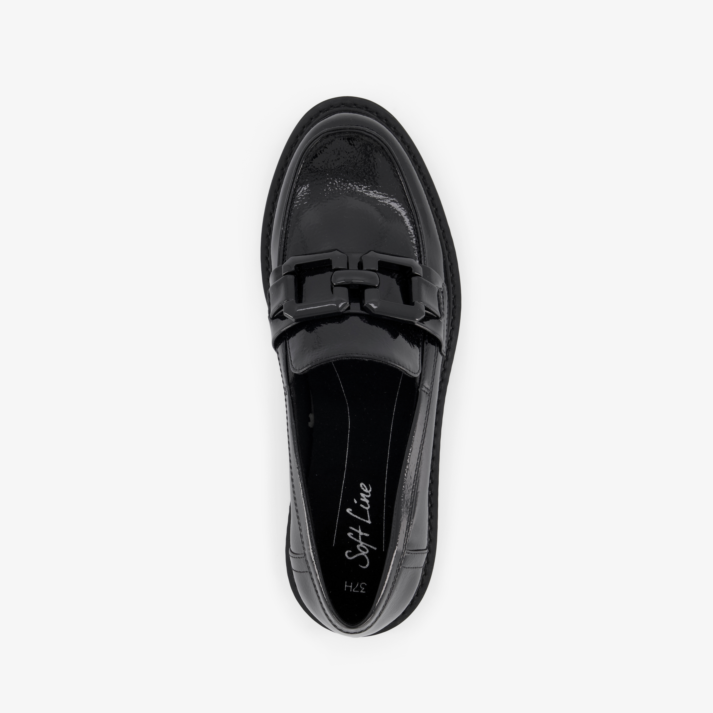 Softline dames lak loafers zwart – foto 4