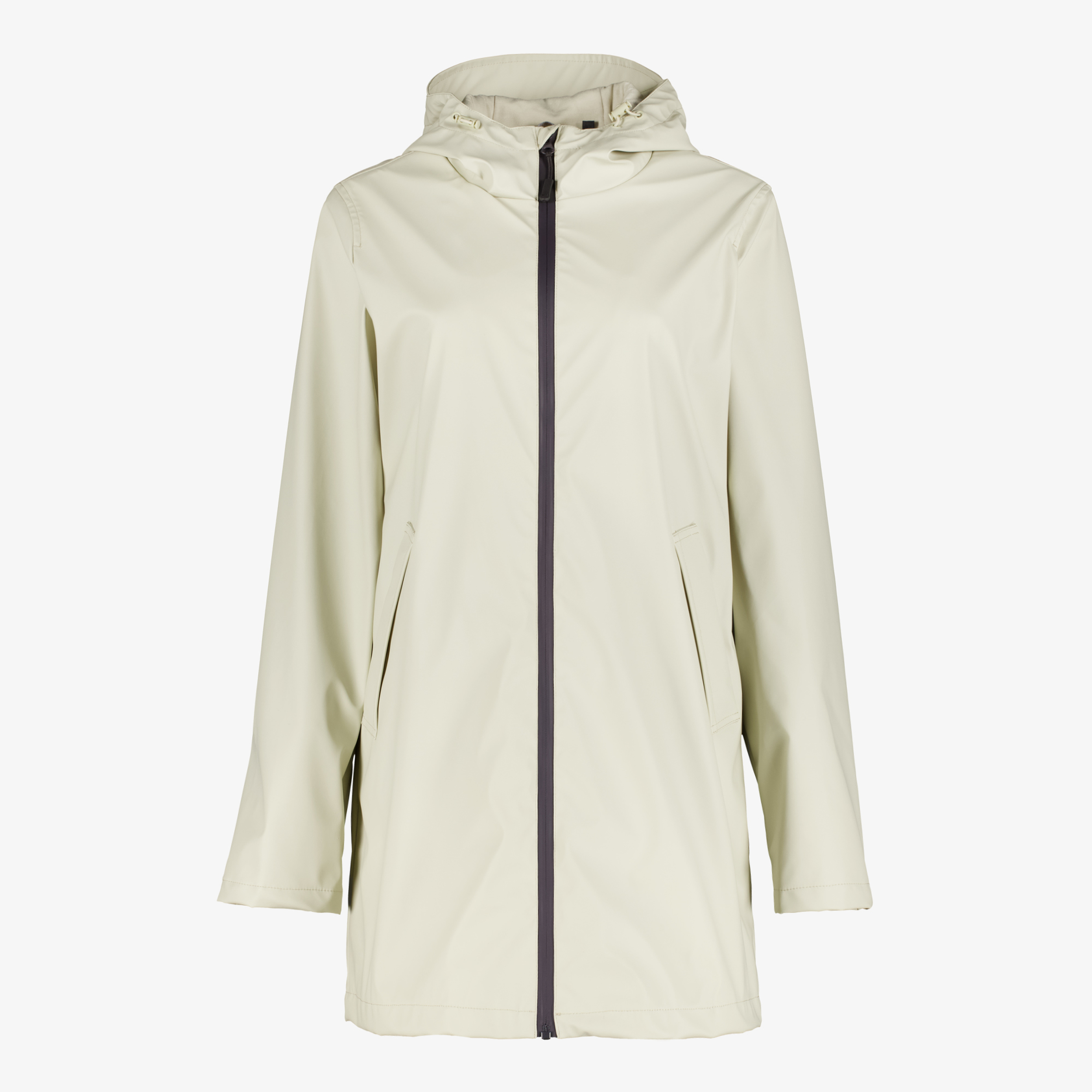 Mountain Peak lange gevoerde dames regenjas lichtbeige jassen