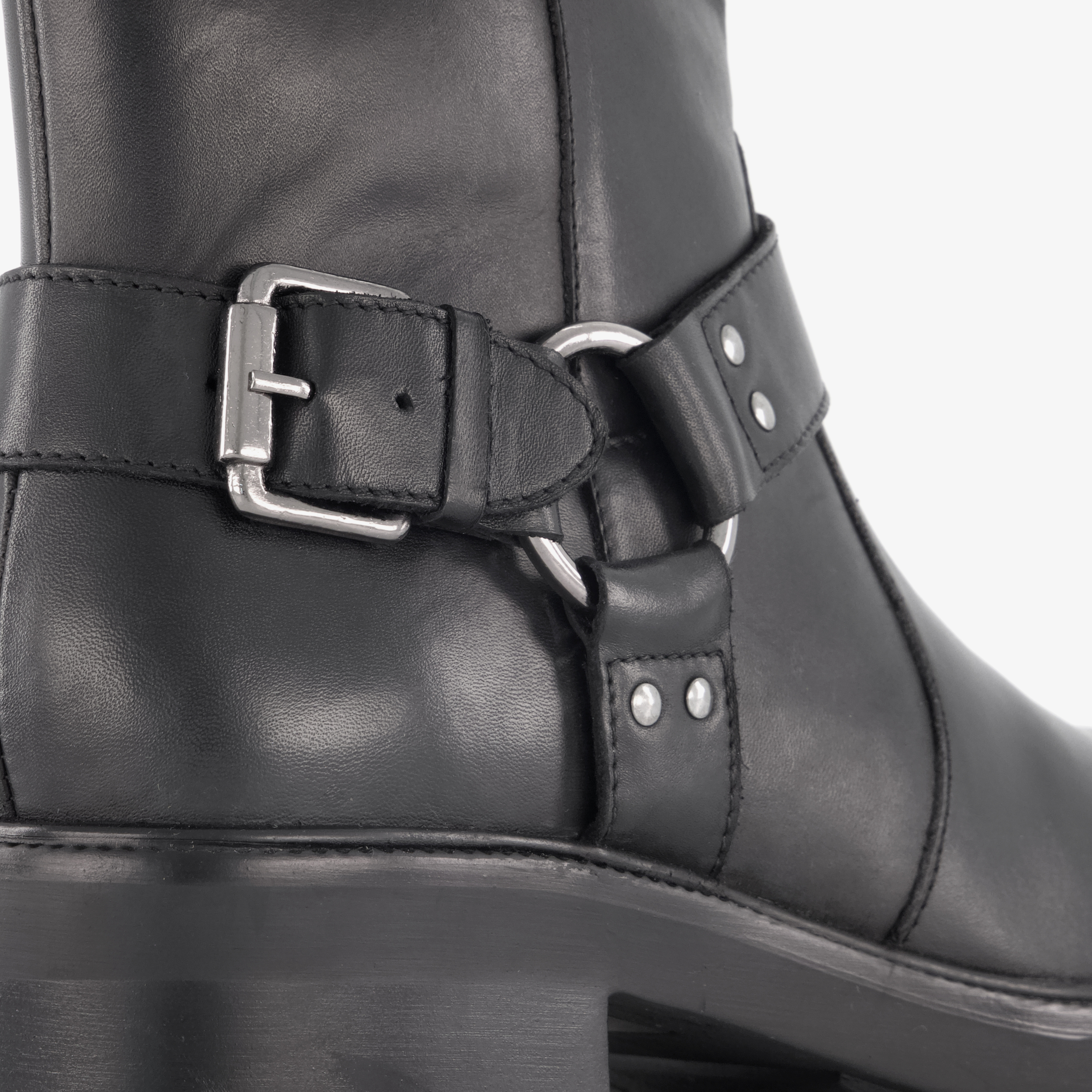 Harper leren dames biker boots zwart – foto 5