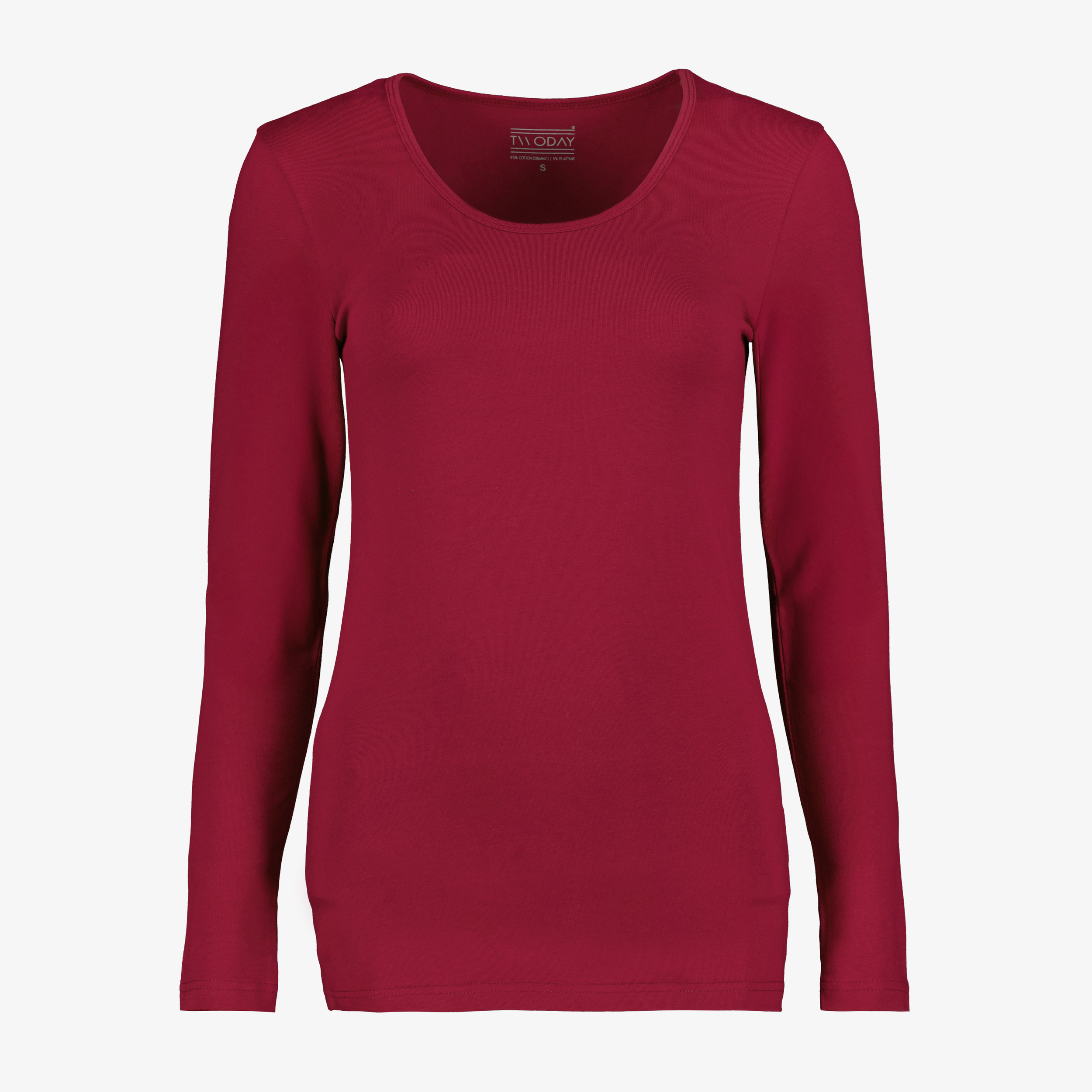 TwoDay dames basic longsleeve shirt bordeauxrood t-shirts & tops