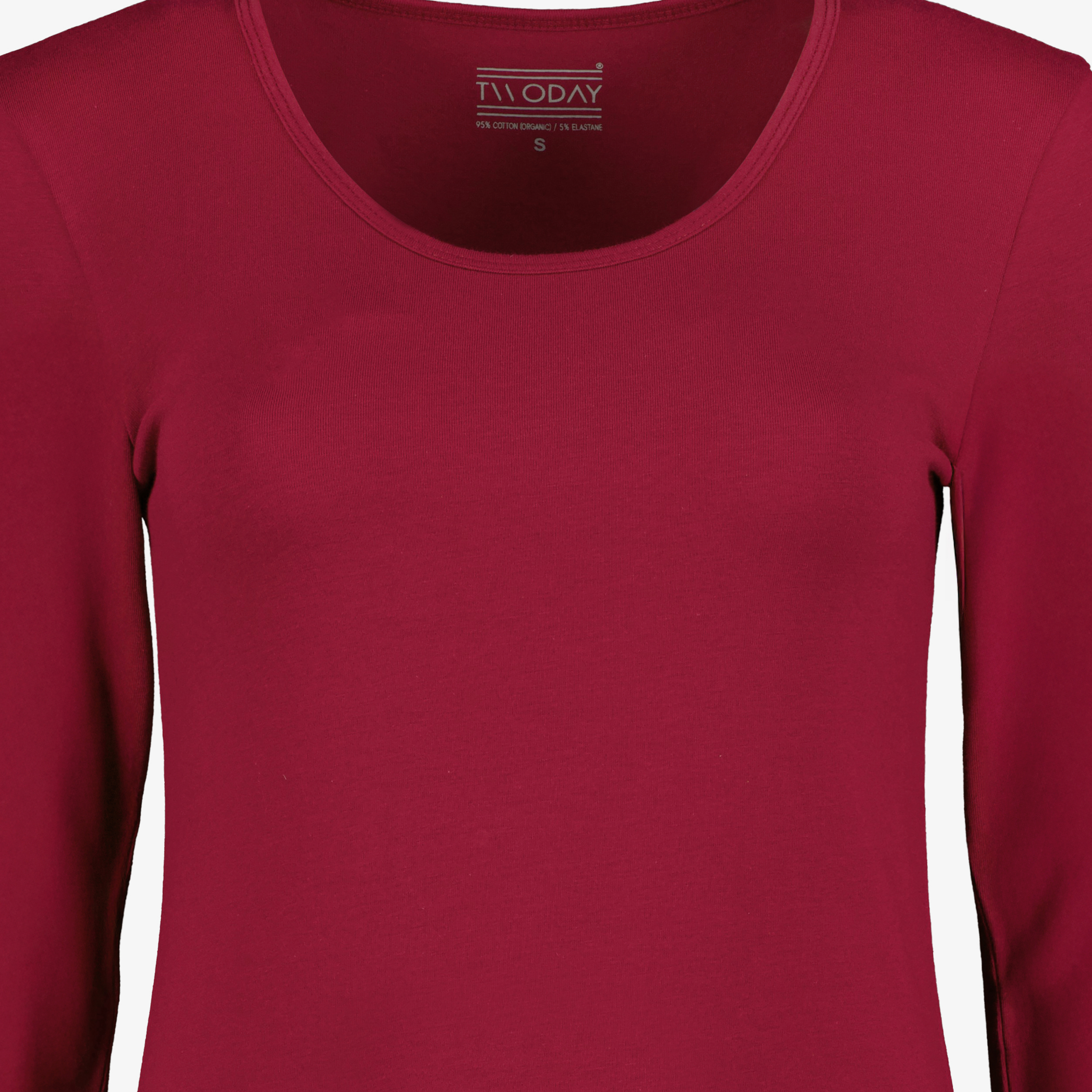 TwoDay dames basic longsleeve shirt bordeauxrood t-shirts & tops – foto 2