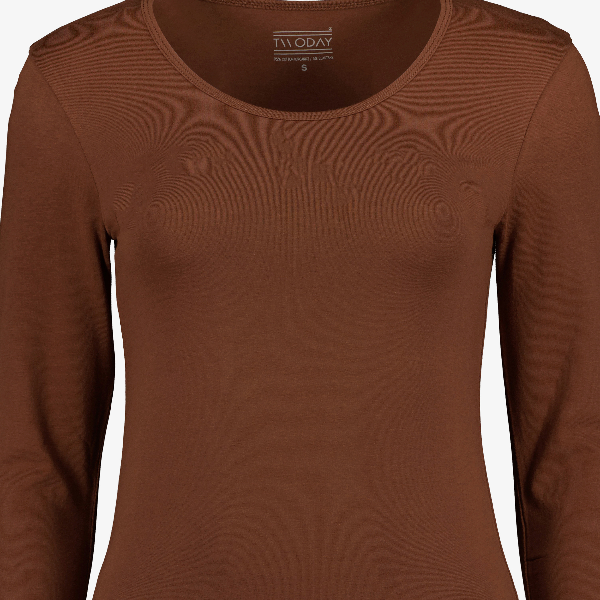 TwoDay dames basic longsleeve shirt bruin t-shirts & tops – foto 2
