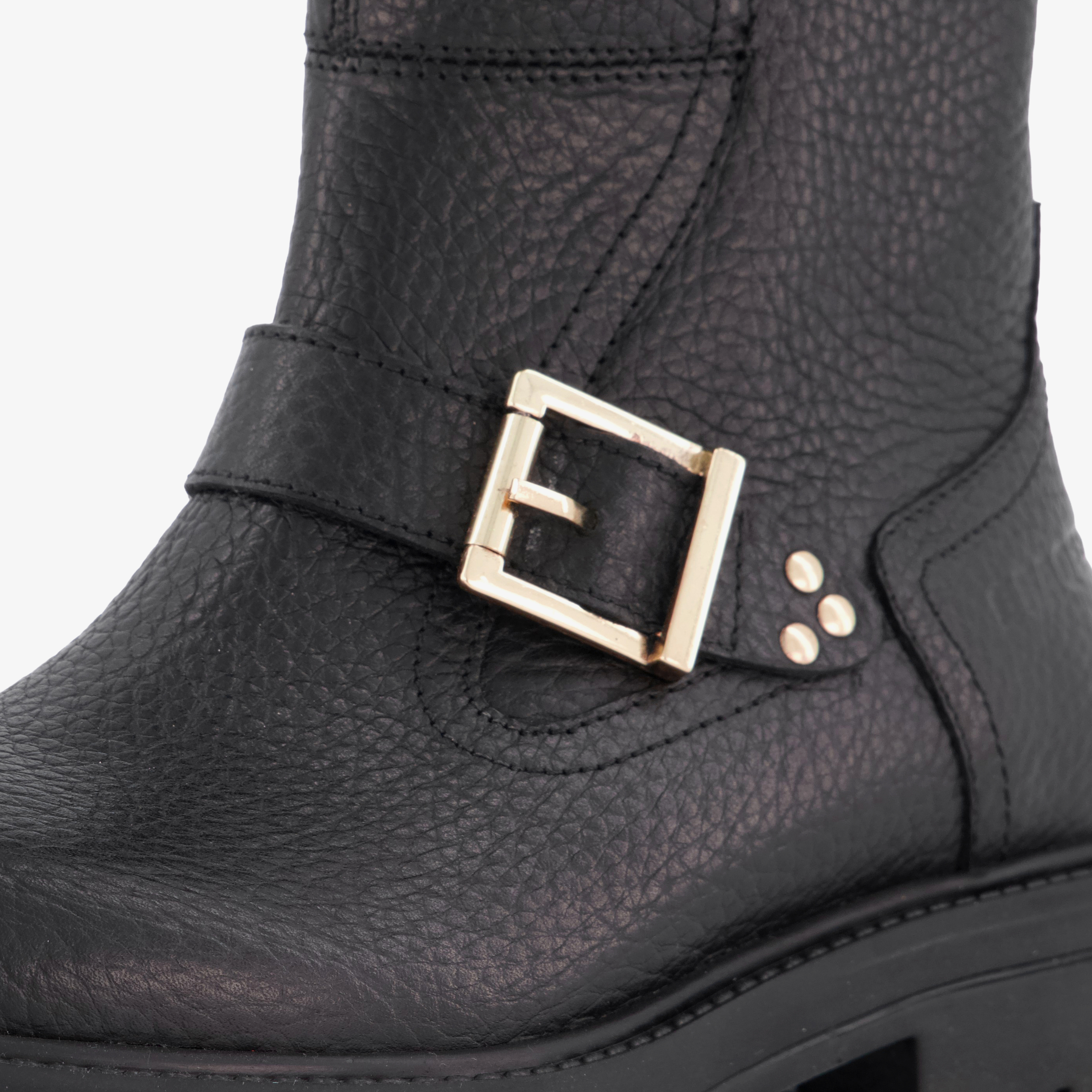 Braqeez leren meisjes biker boots met studs zwart – foto 5