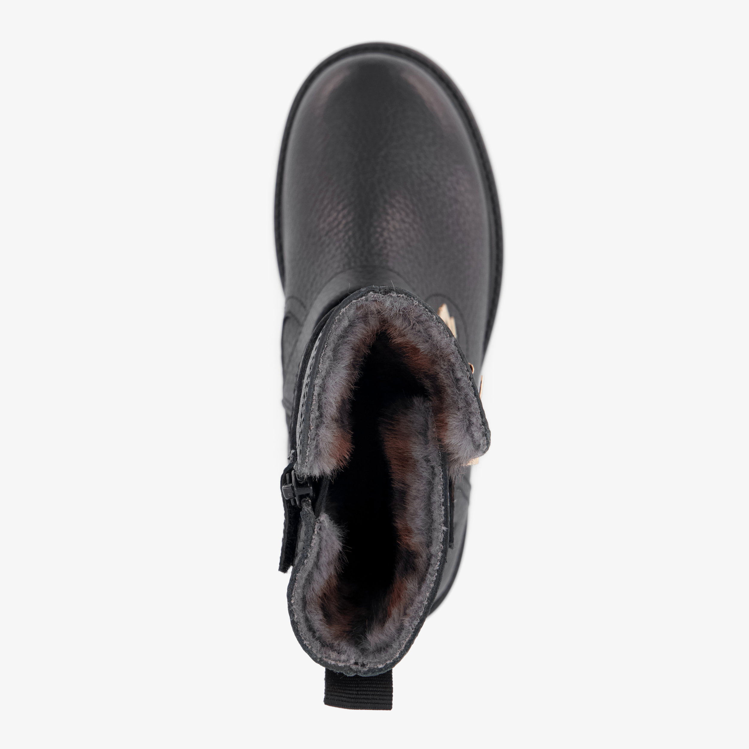 Braqeez leren meisjes biker boots met studs zwart – foto 4