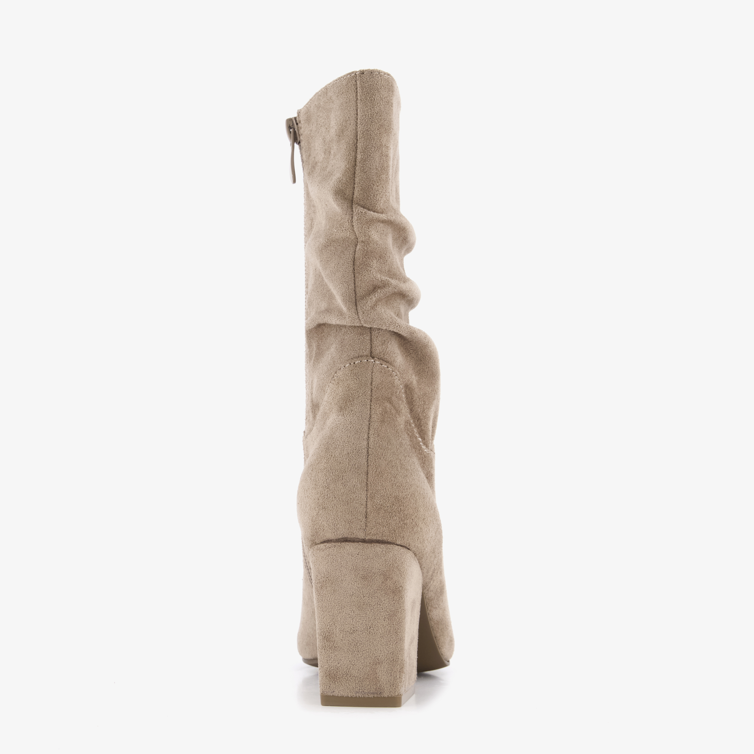Nova dames suedèlook enkellaarsjes met hak beige – foto 2