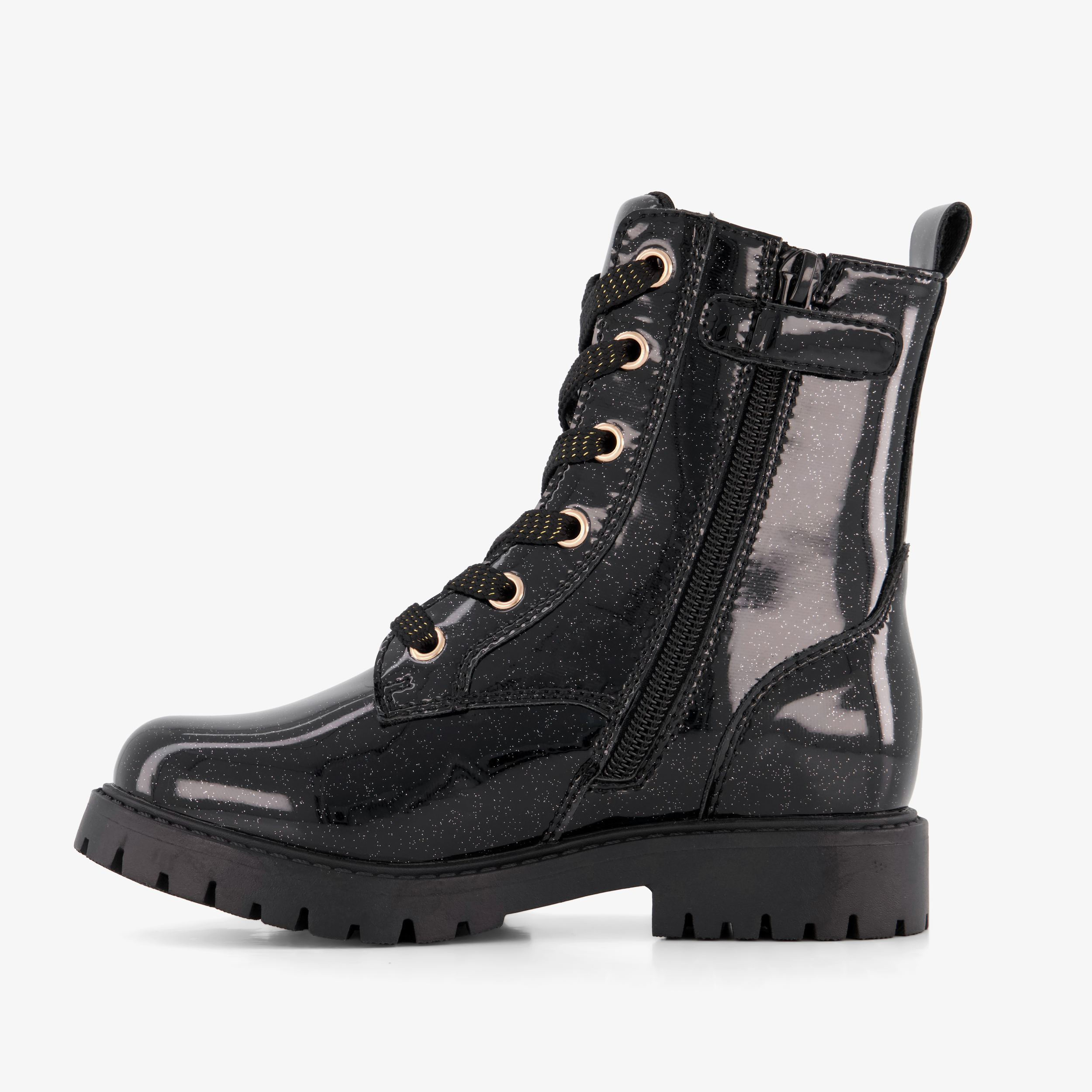 Blue Box meisjes glitter veterboots met gouden strik