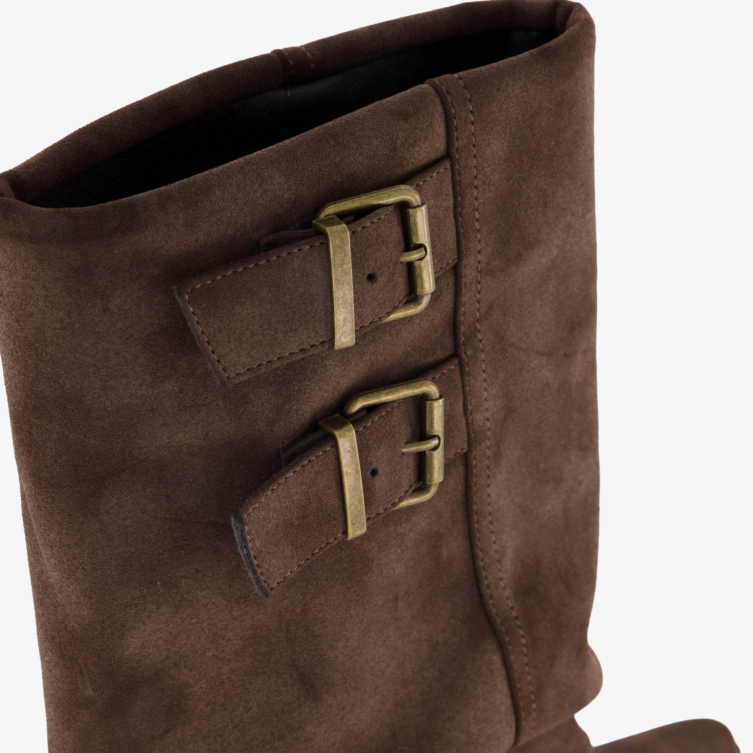 Blue Box slouchy dames cowboylaarzen met omslag donkerbruin enkellaarzen – foto 5