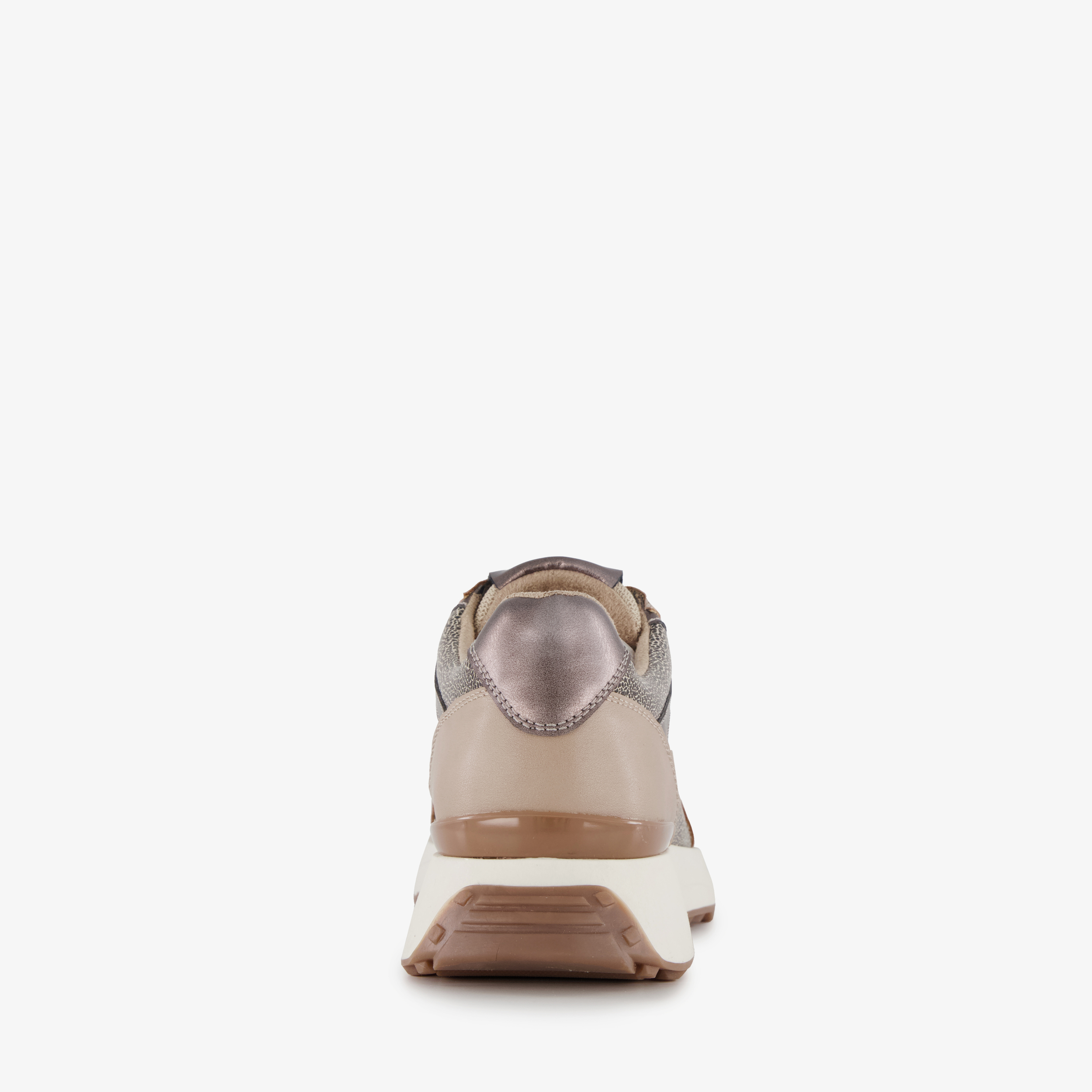 Blue Box dames sneakers met panterprint details taupe – foto 2