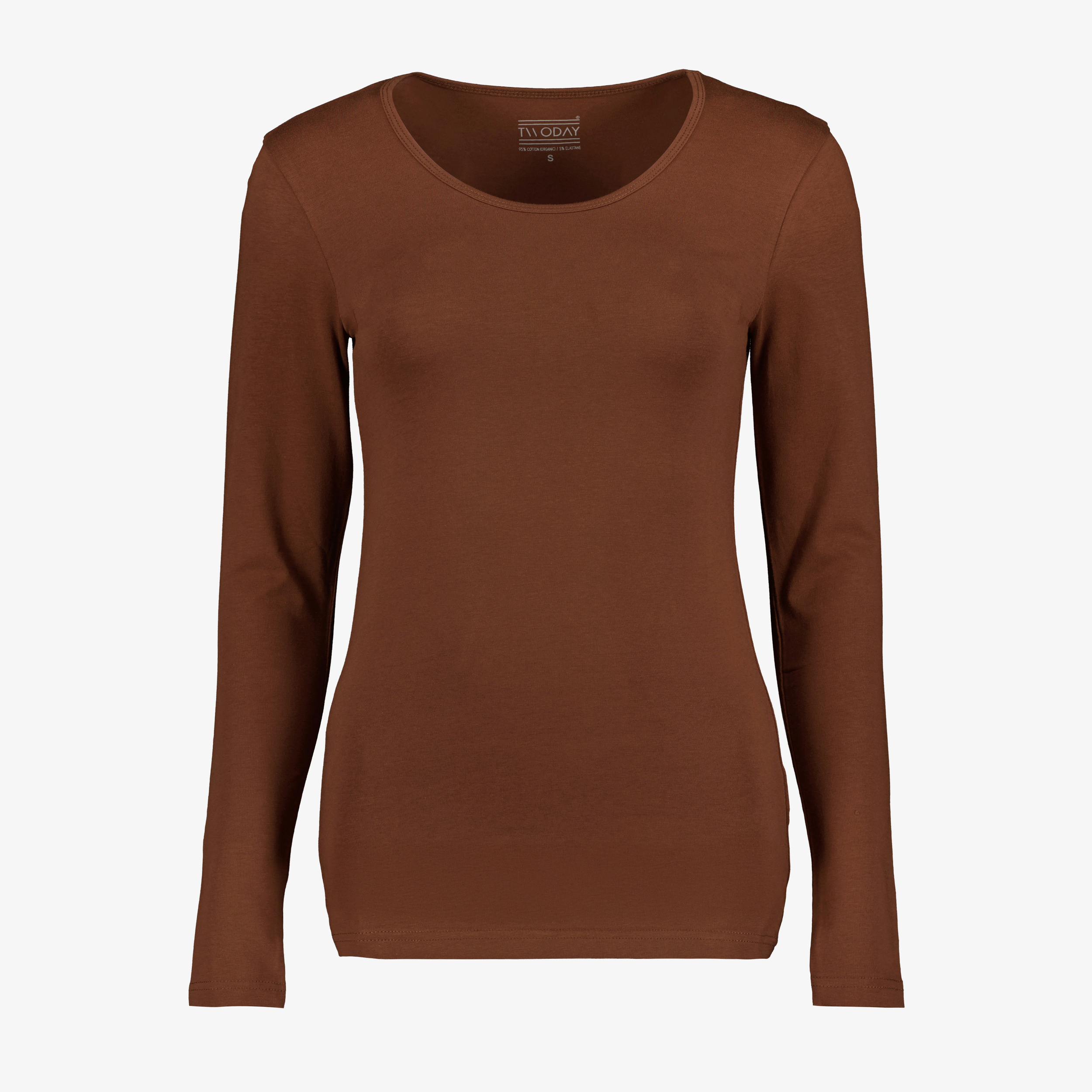 TwoDay dames basic longsleeve shirt bruin t-shirts & tops