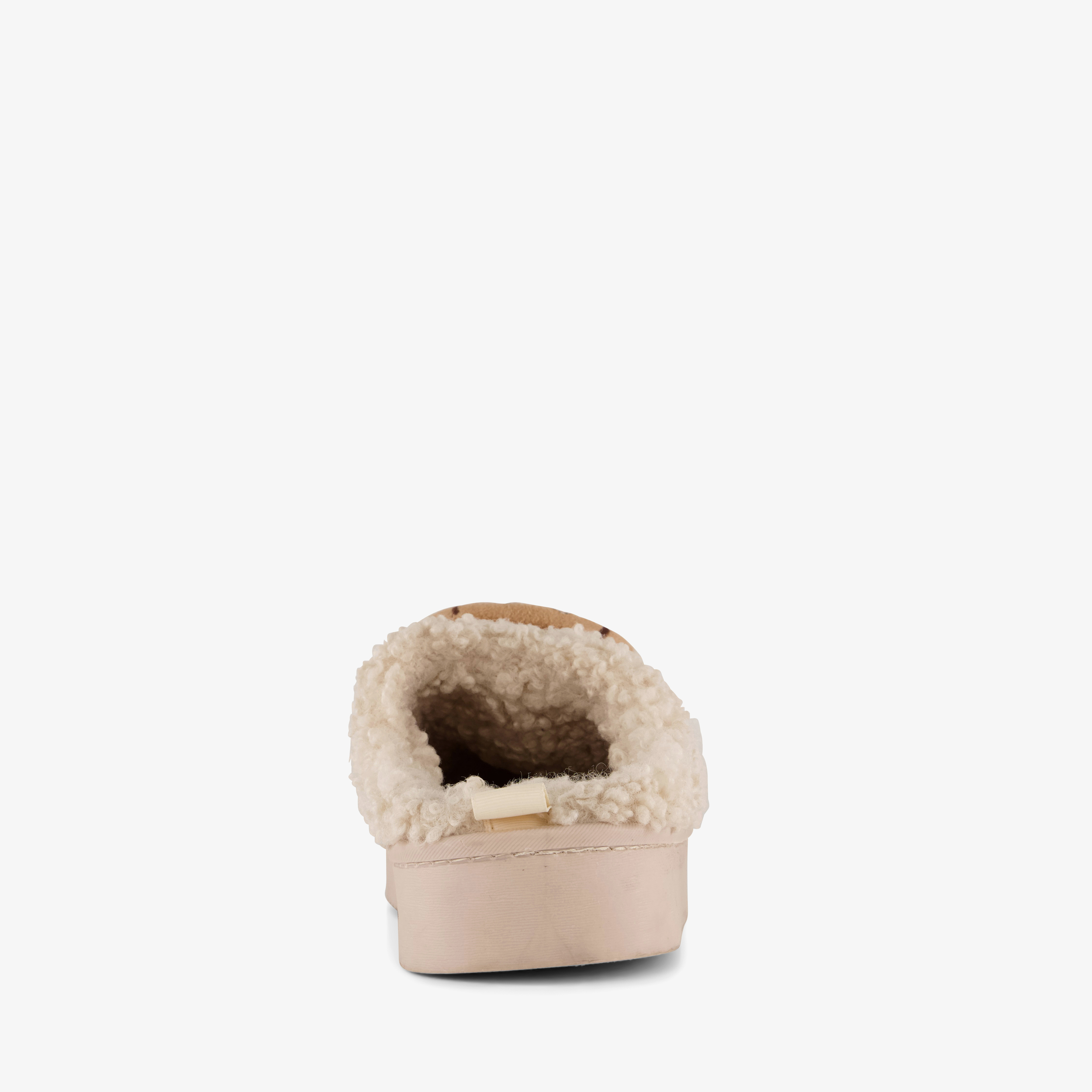 Thu!s dames teddy instap pantoffels met croissant beige – foto 2