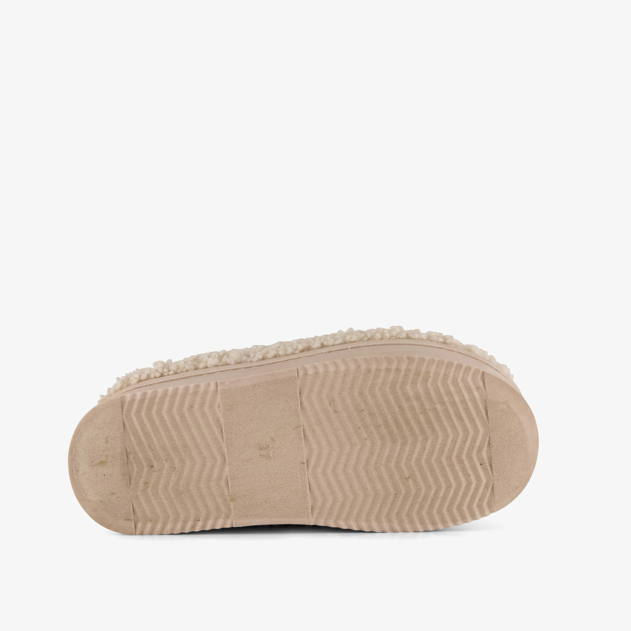 Thu!s dames teddy instap pantoffels met croissant beige – foto 3