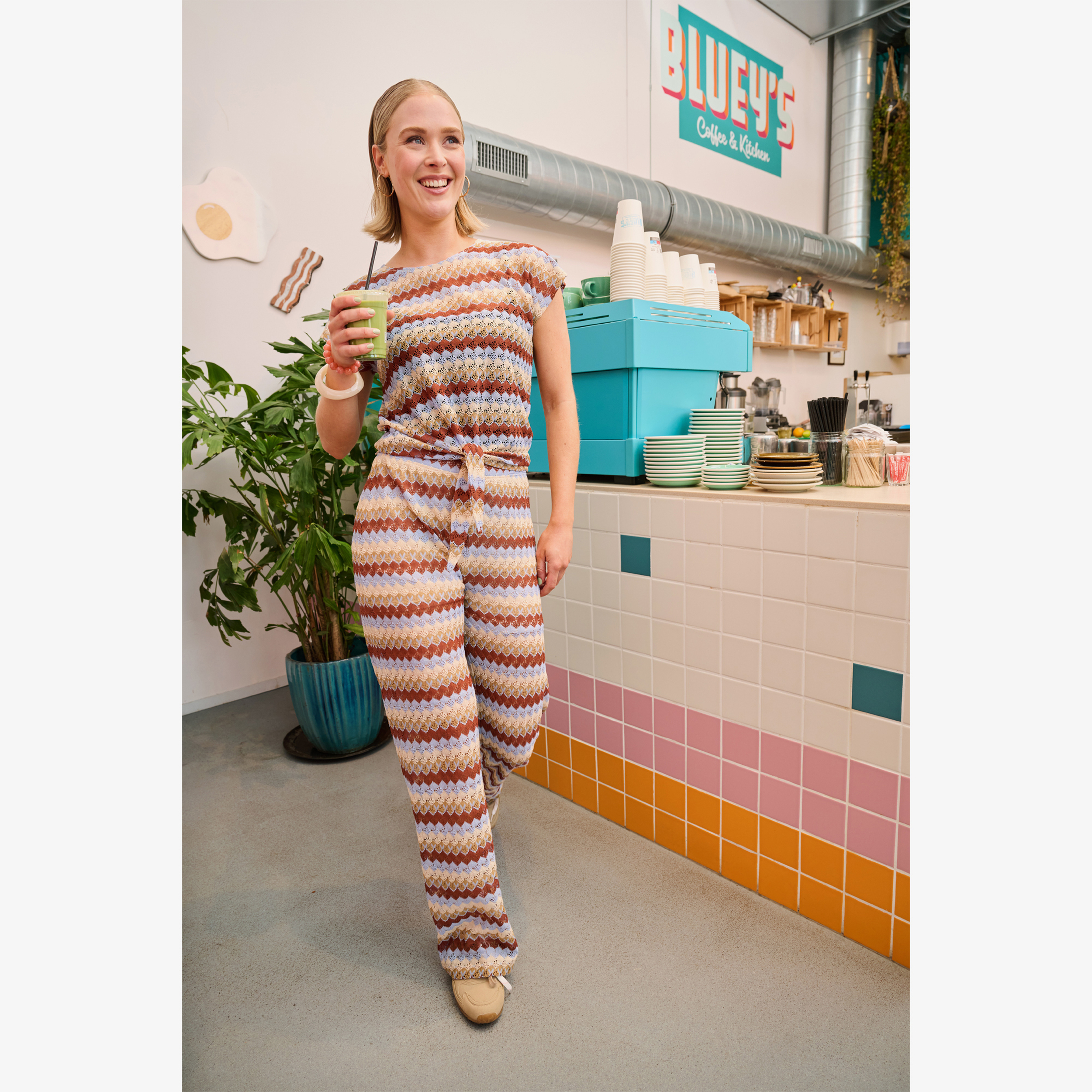 TwoDay dames wide leg broek met print multicolor broeken & shorts – foto 3