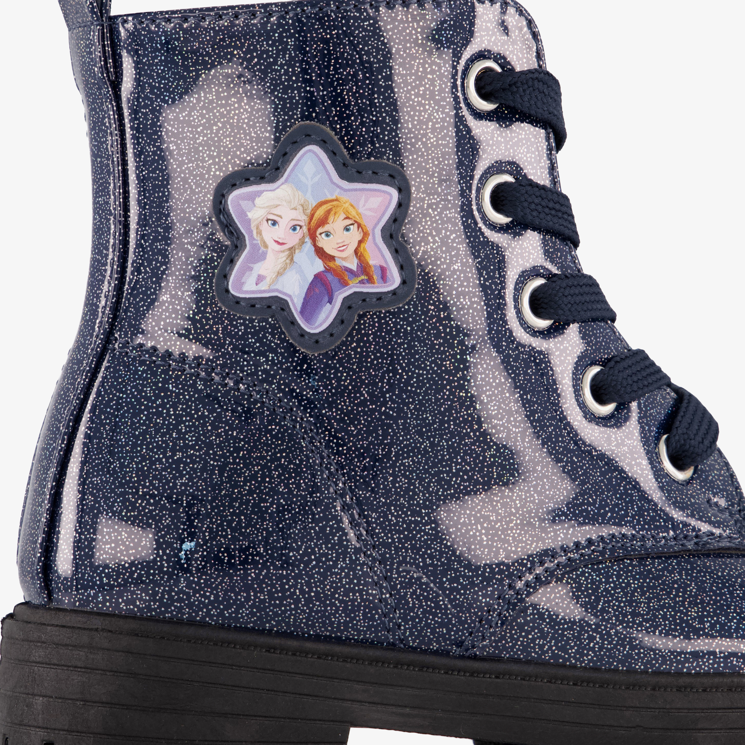 Frozen meisjes veterboots met glitters blauw – foto 5
