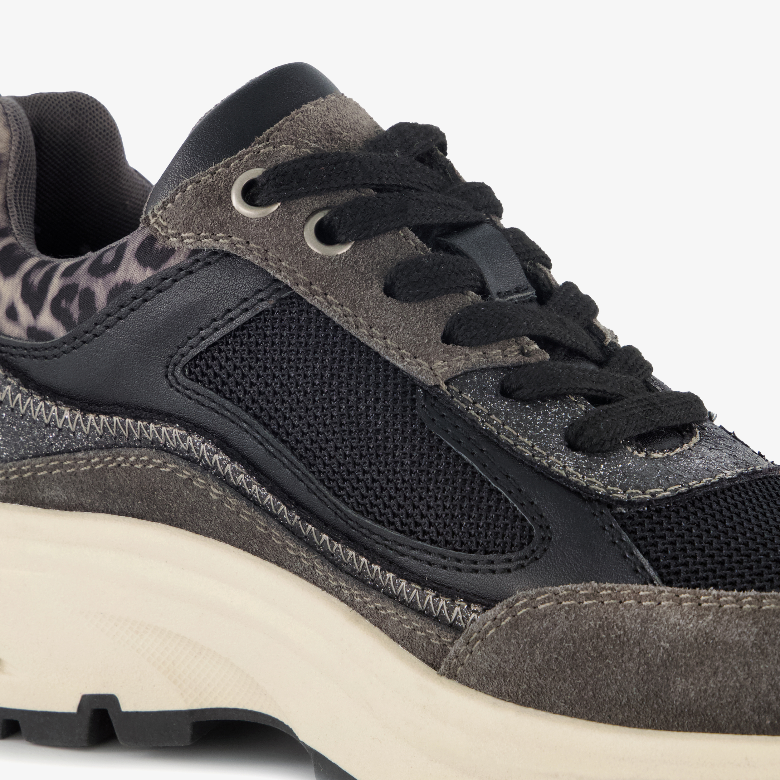 Harper dames sneakers met panterprint details grijs – foto 5