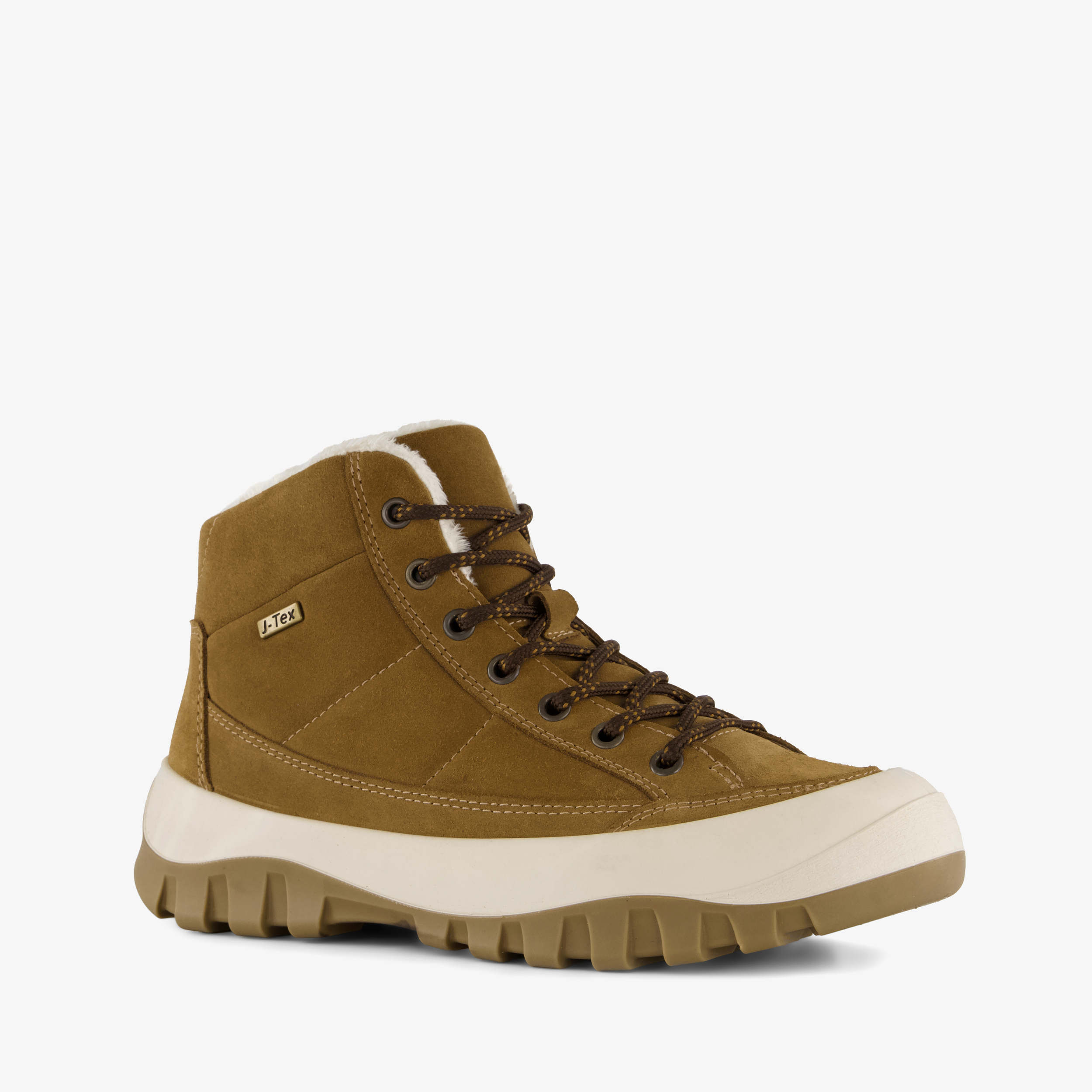 Mountain Peak suède dames veterboots cognac wandelschoenen