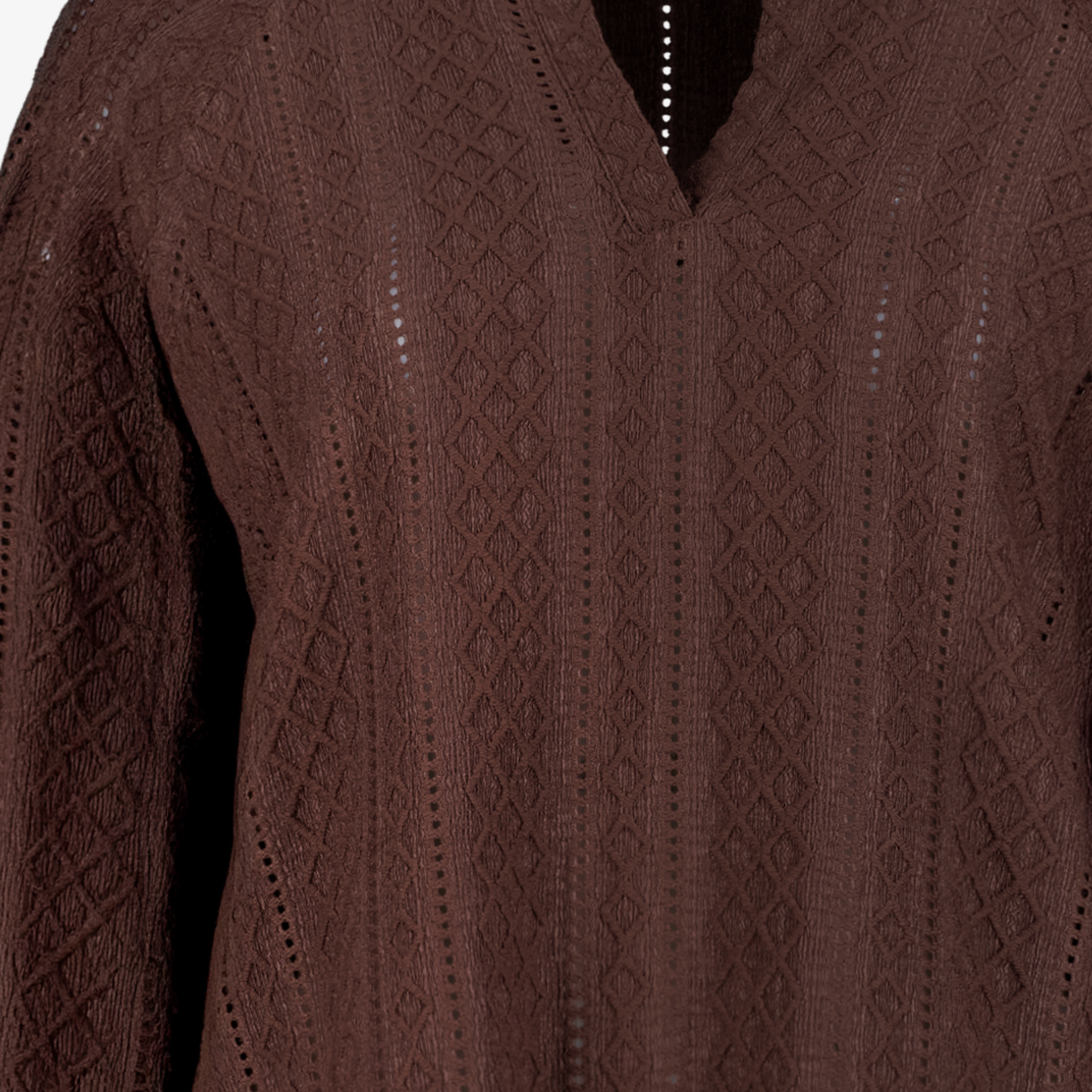 TwoDay dames blouse met V-hals bruin t-shirts & tops – foto 2