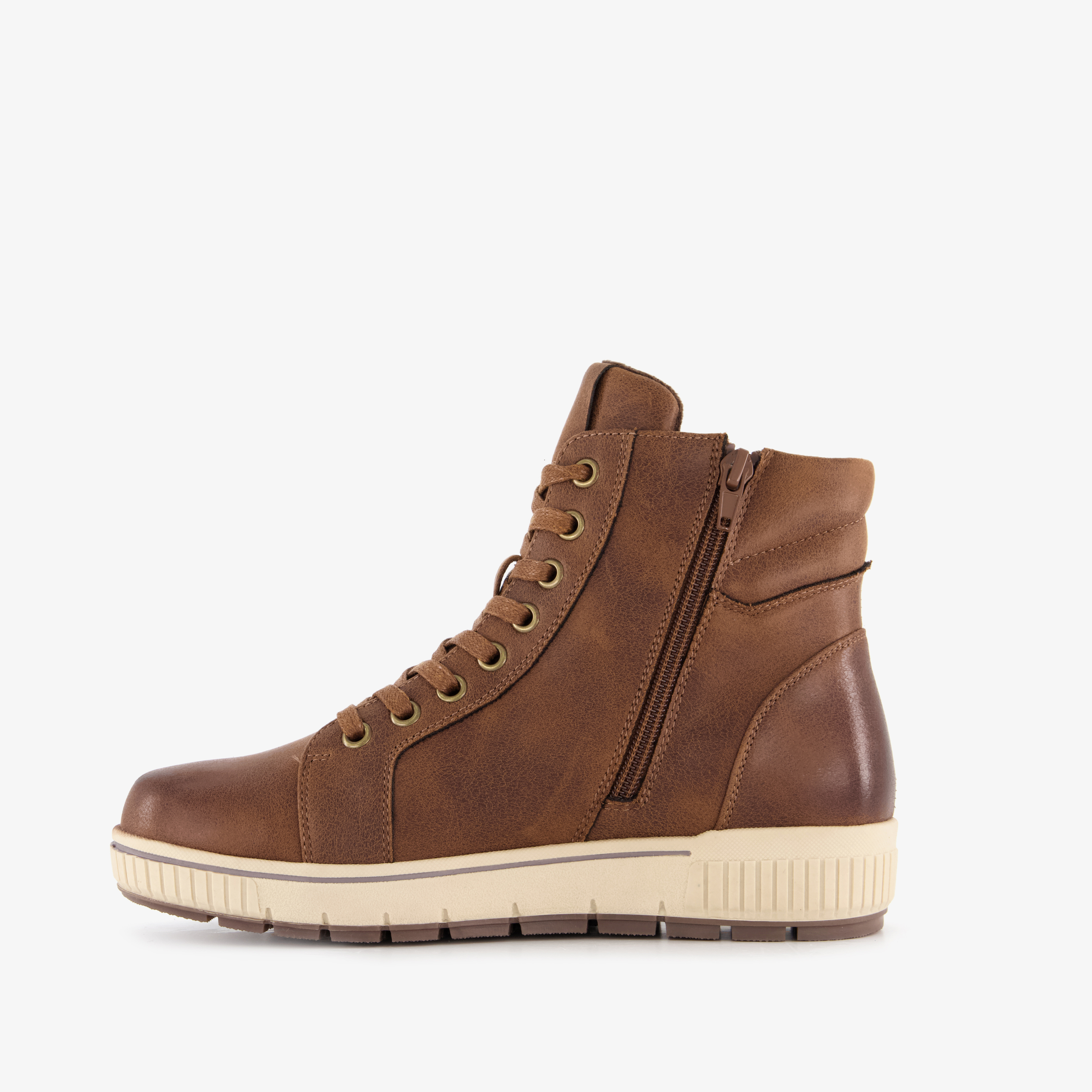 Natuform hoge dames sneakers cognac