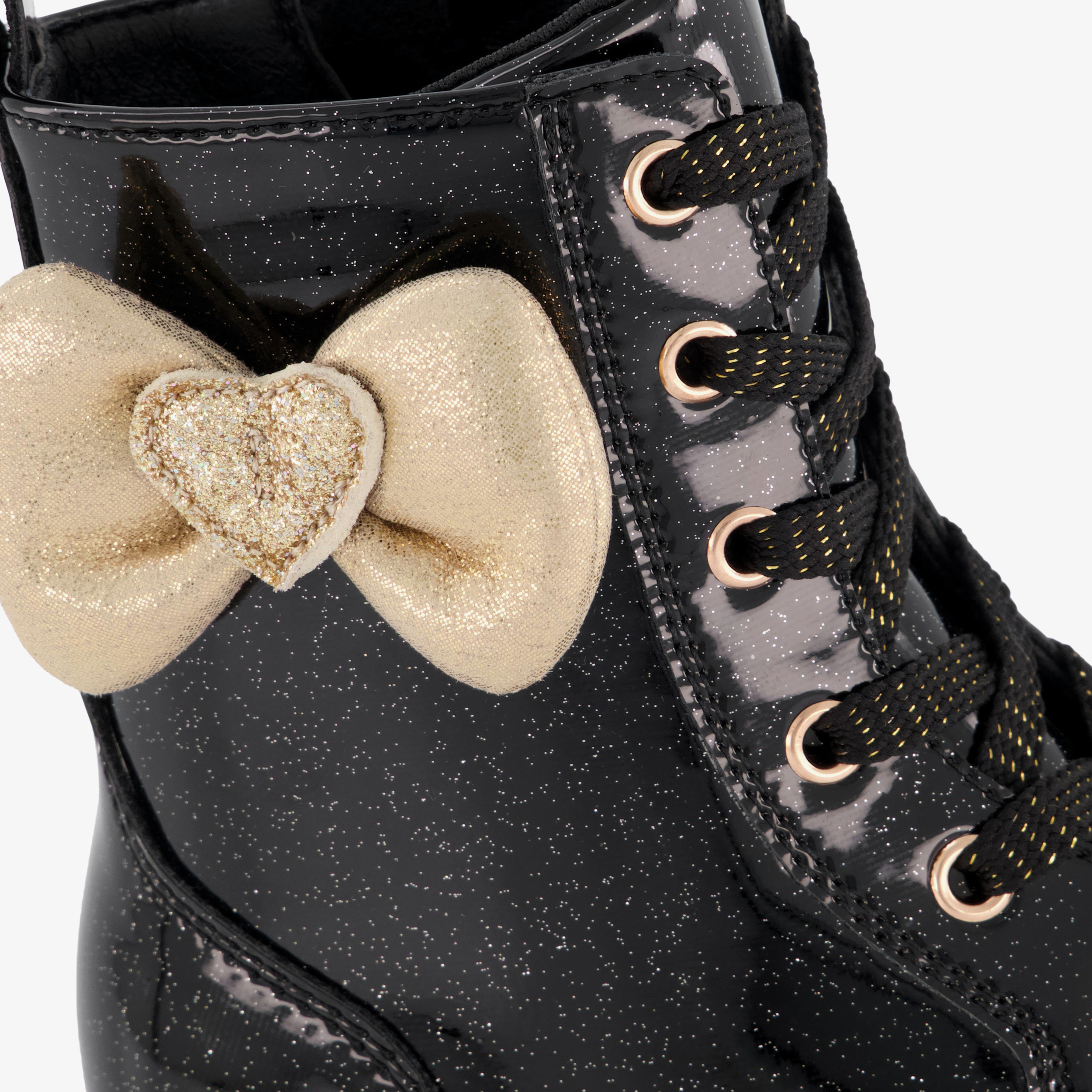 Blue Box meisjes glitter veterboots met gouden strik – foto 5