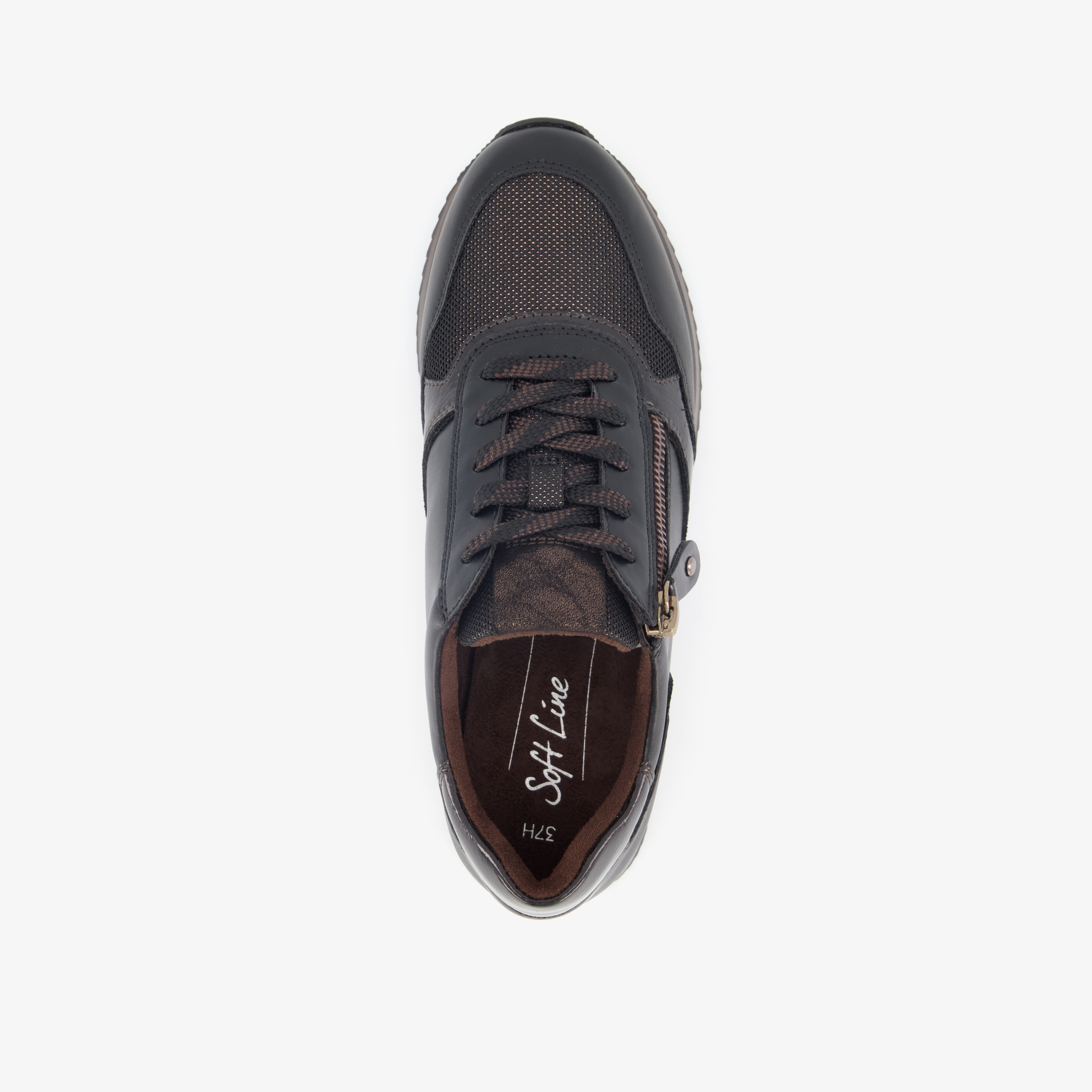 Softline dames sneakers met H leest zwart brons – foto 4