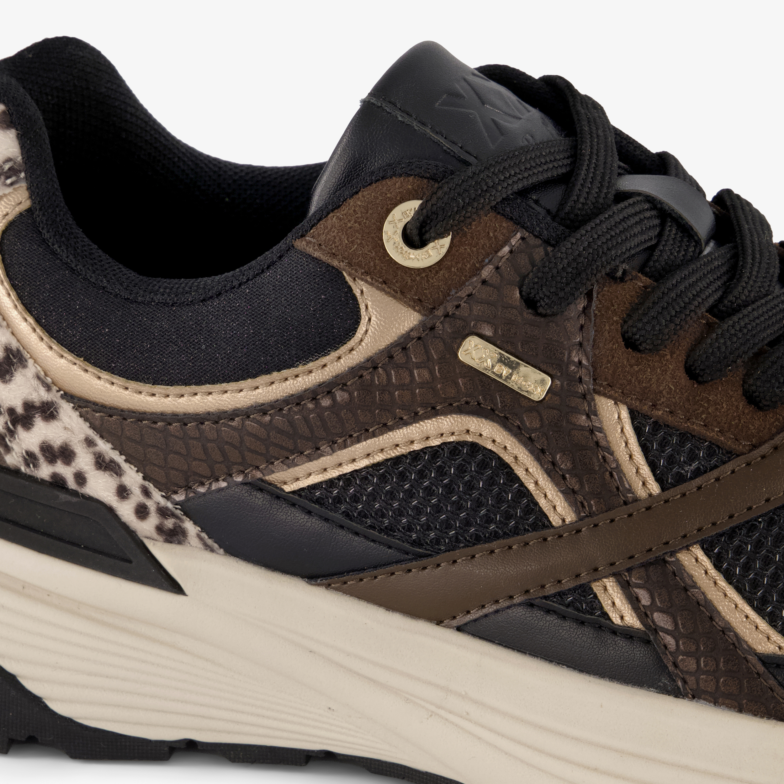 XX By Mexx dames sneakers met dierenprint bruin zwart – foto 5