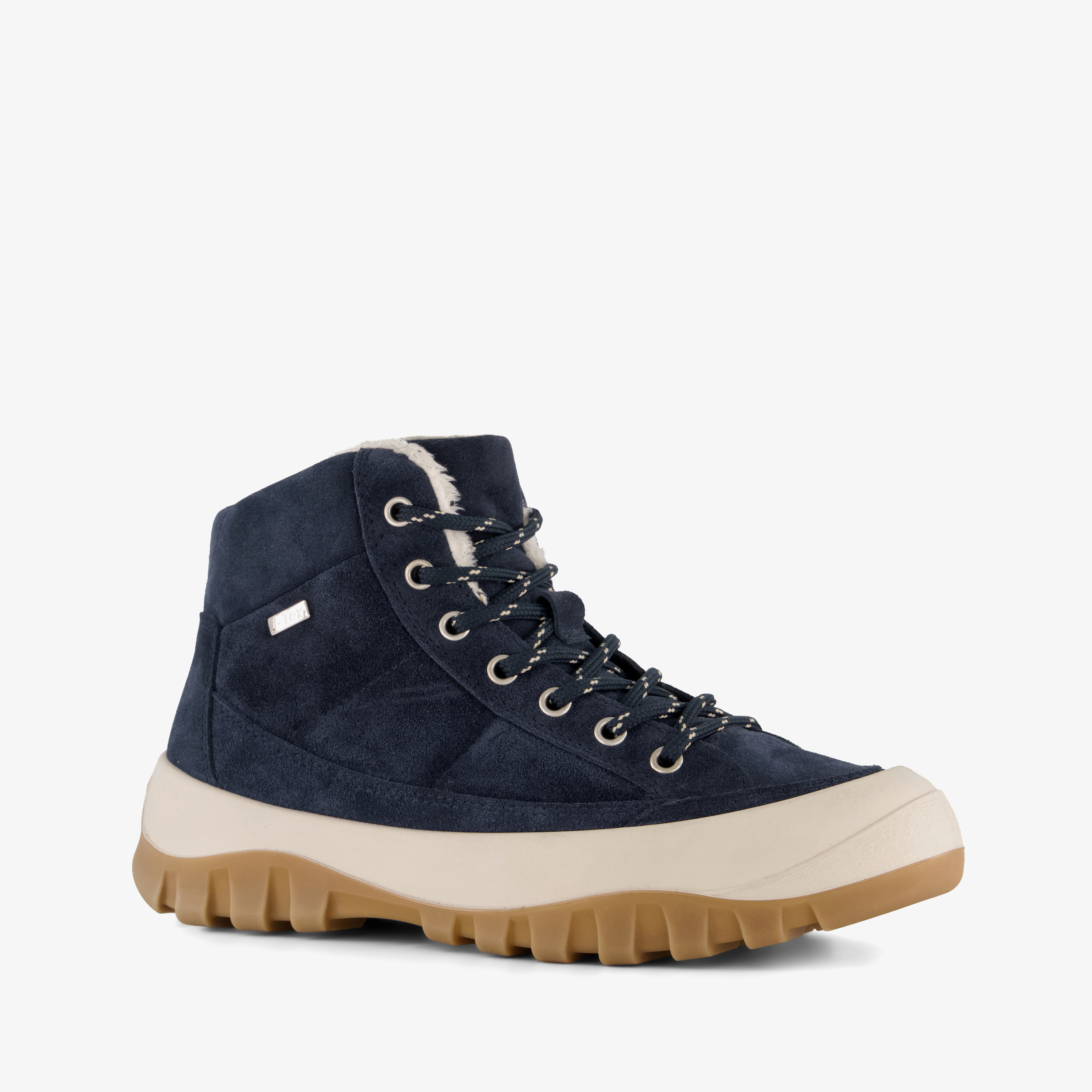 Mountain Peak suède dames veterboots blauw wandelschoenen