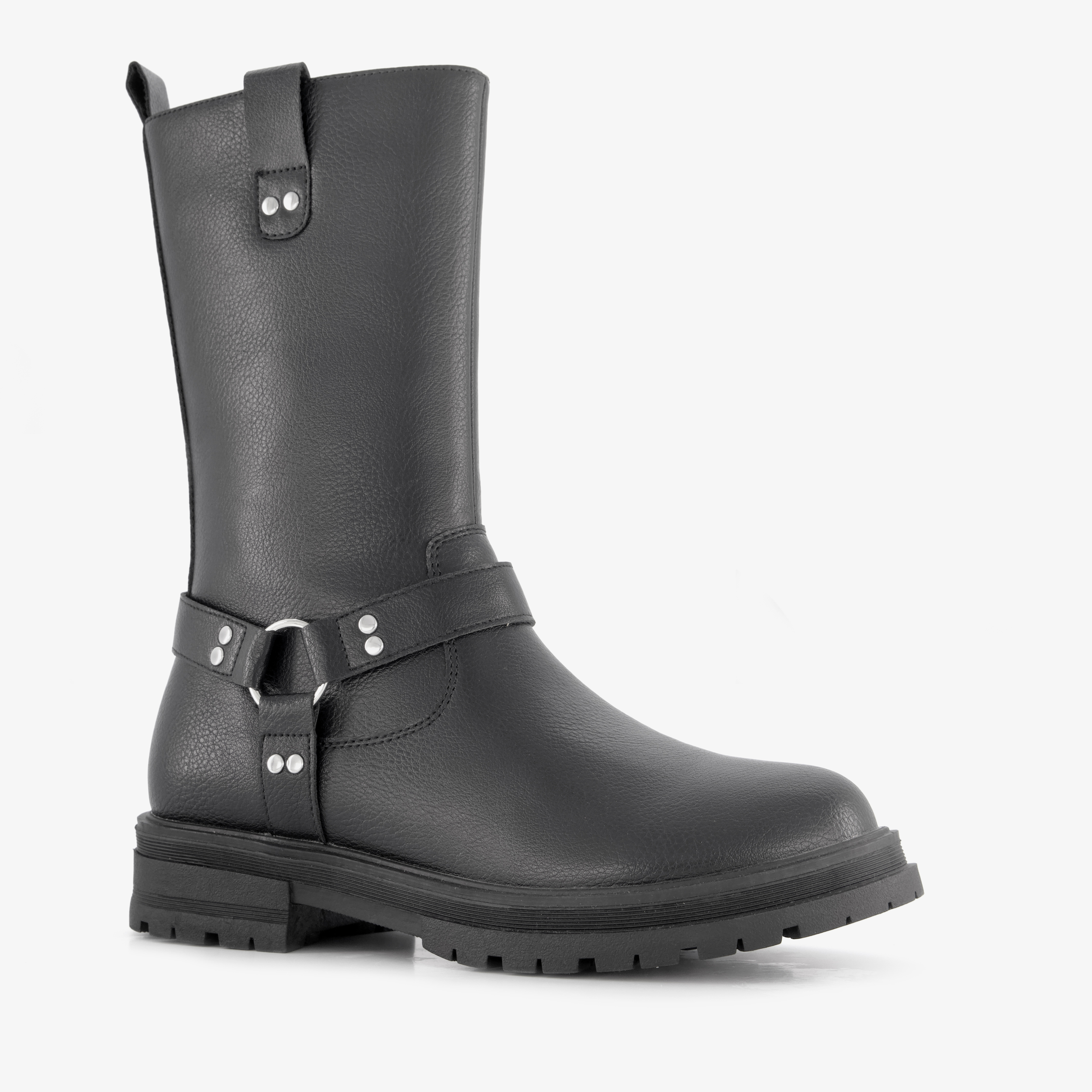 Blue Box hoge meisjes biker boots zwart laarzen