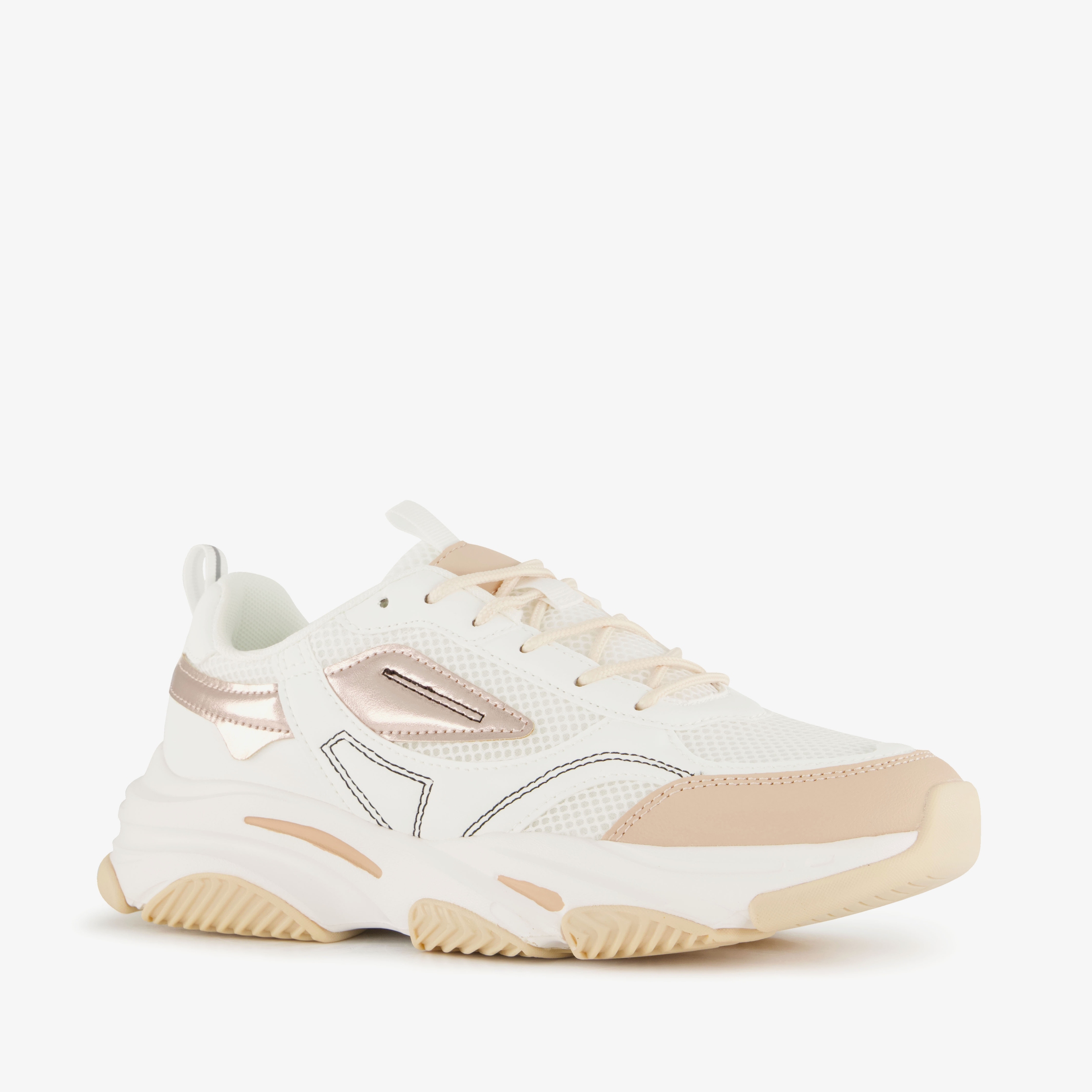 Blue Box dames sneakers wit beige