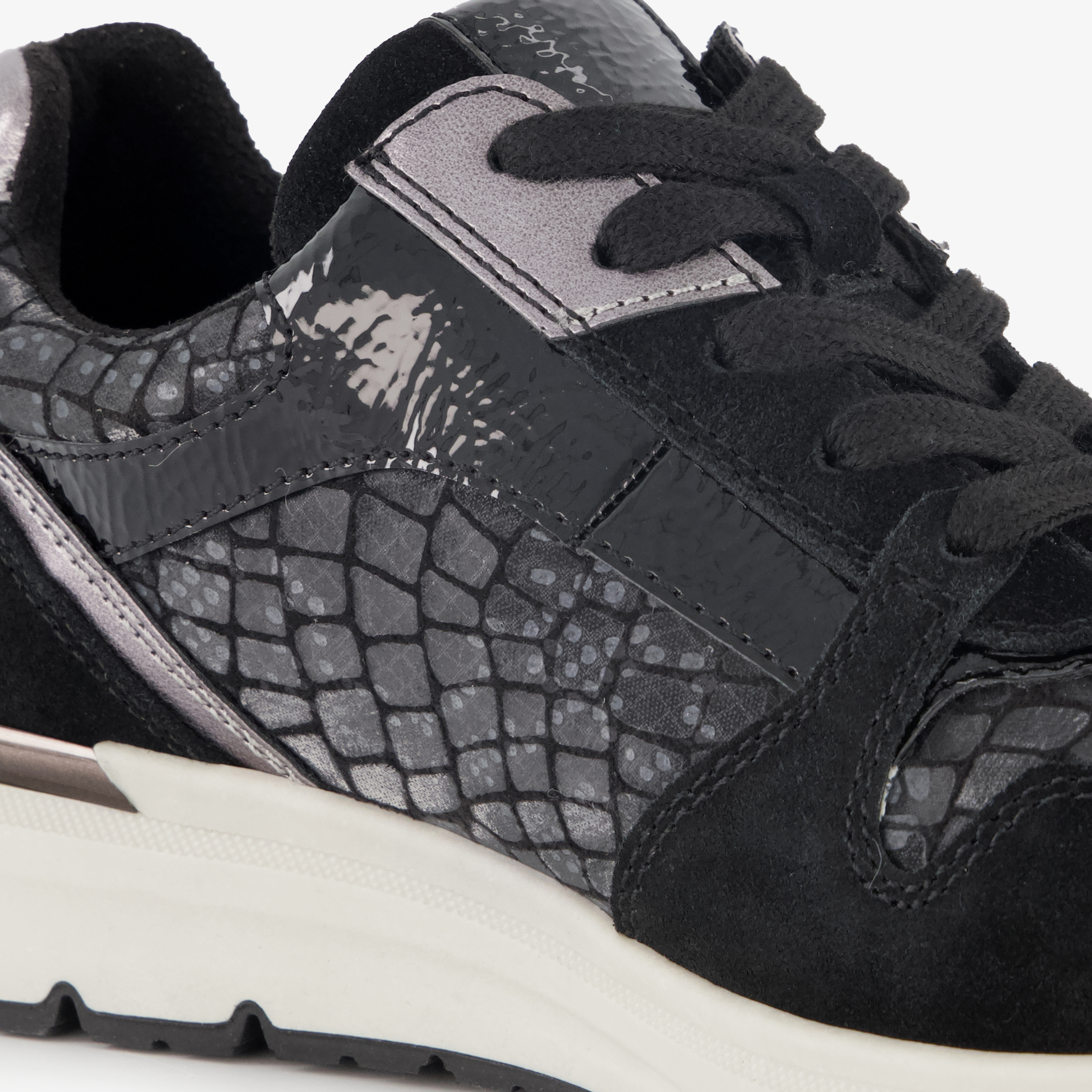 Natuform dames sneakers met slangenprint details zwart – foto 5