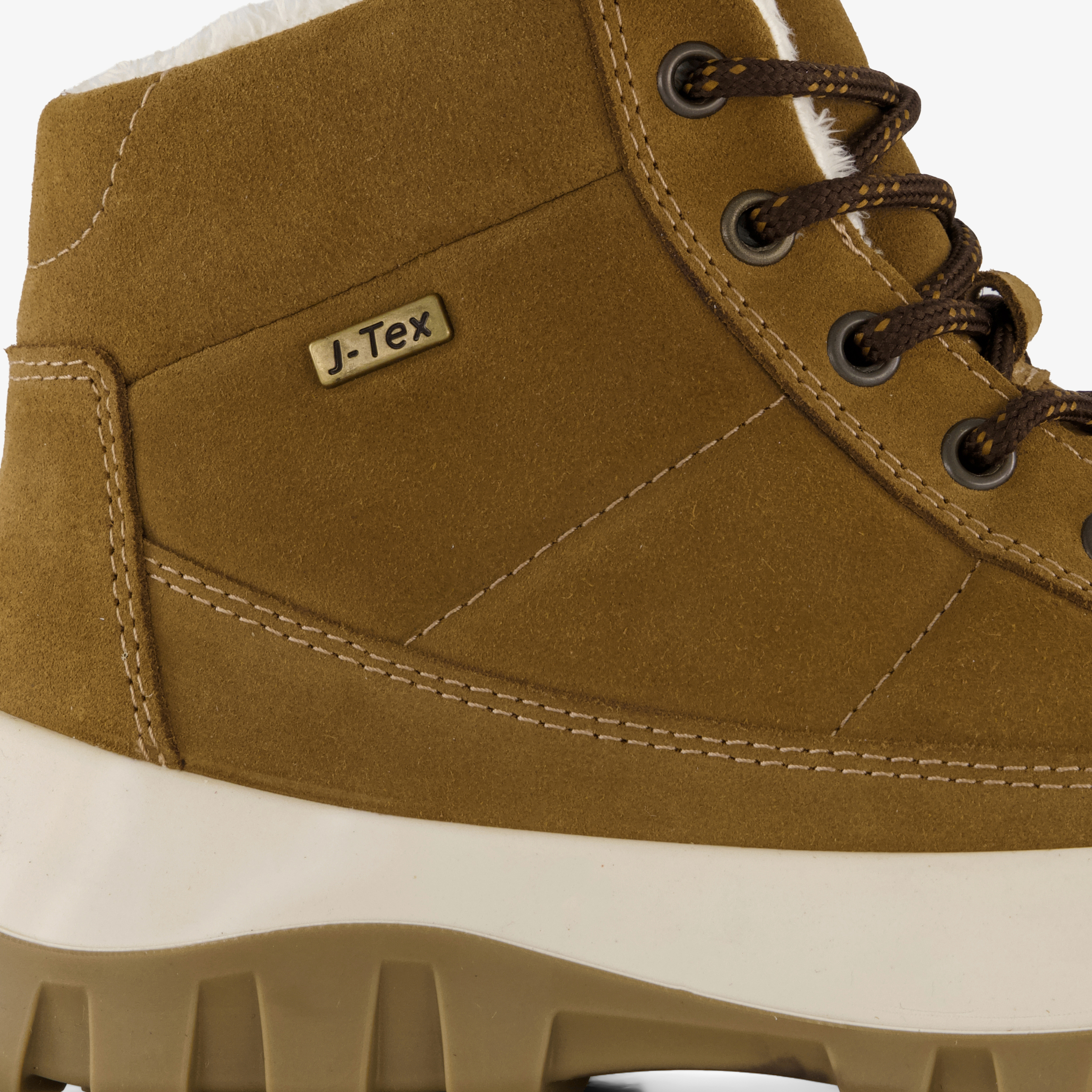 Mountain Peak suède dames veterboots cognac wandelschoenen – foto 5