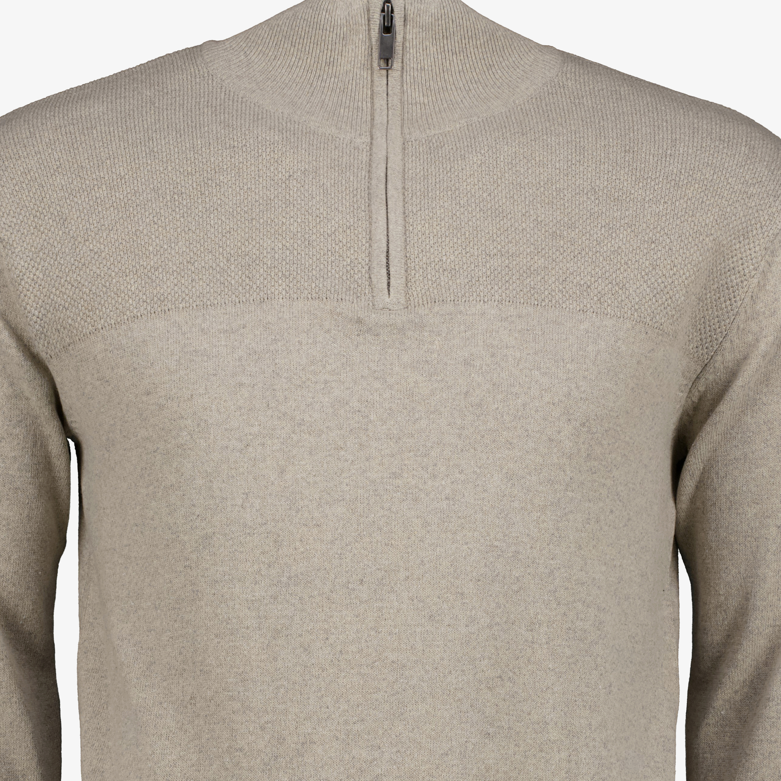 Unsigned heren trui met korte rits beige truien & vesten – foto 2