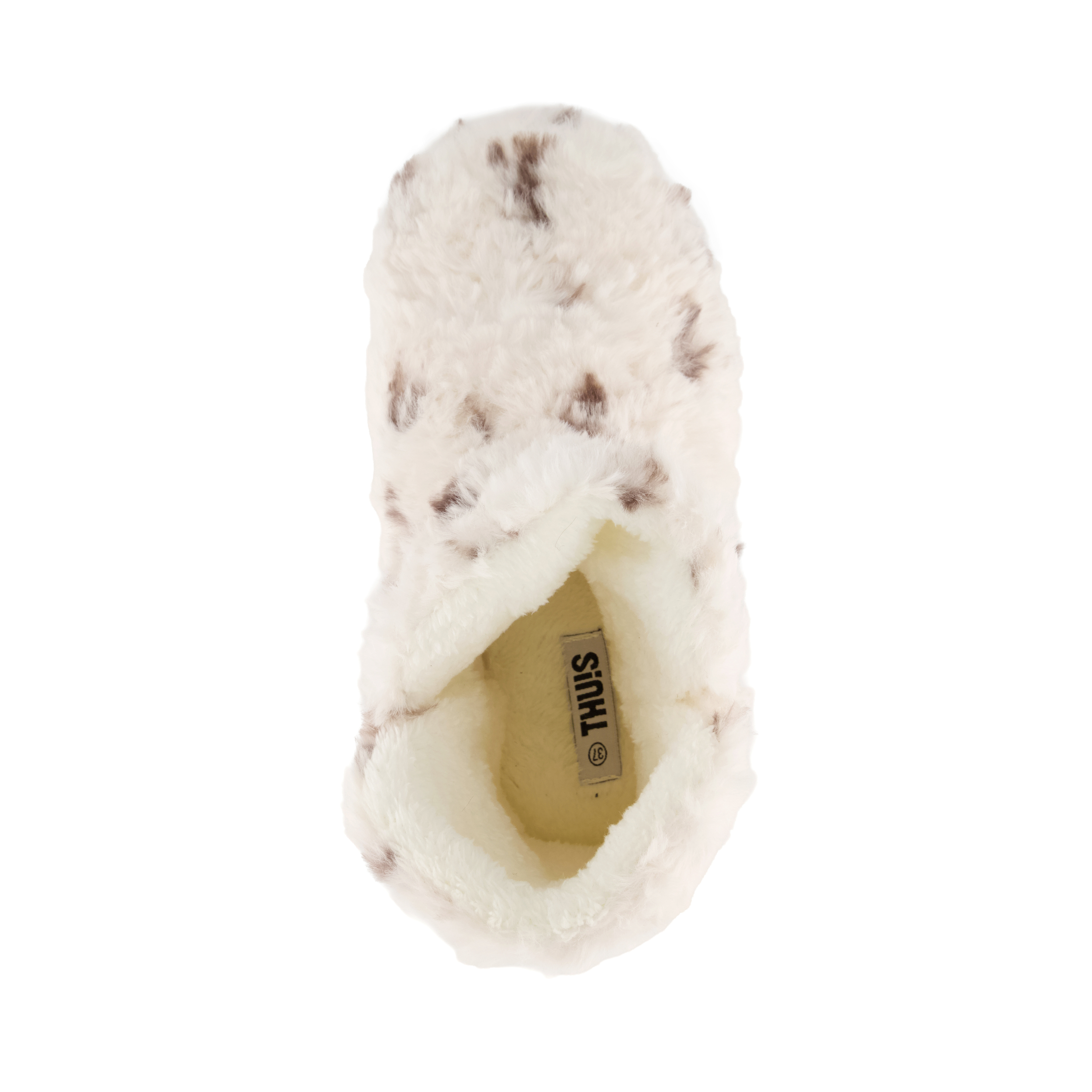 Thu!s hoge dames pluche pantoffels beige – foto 4
