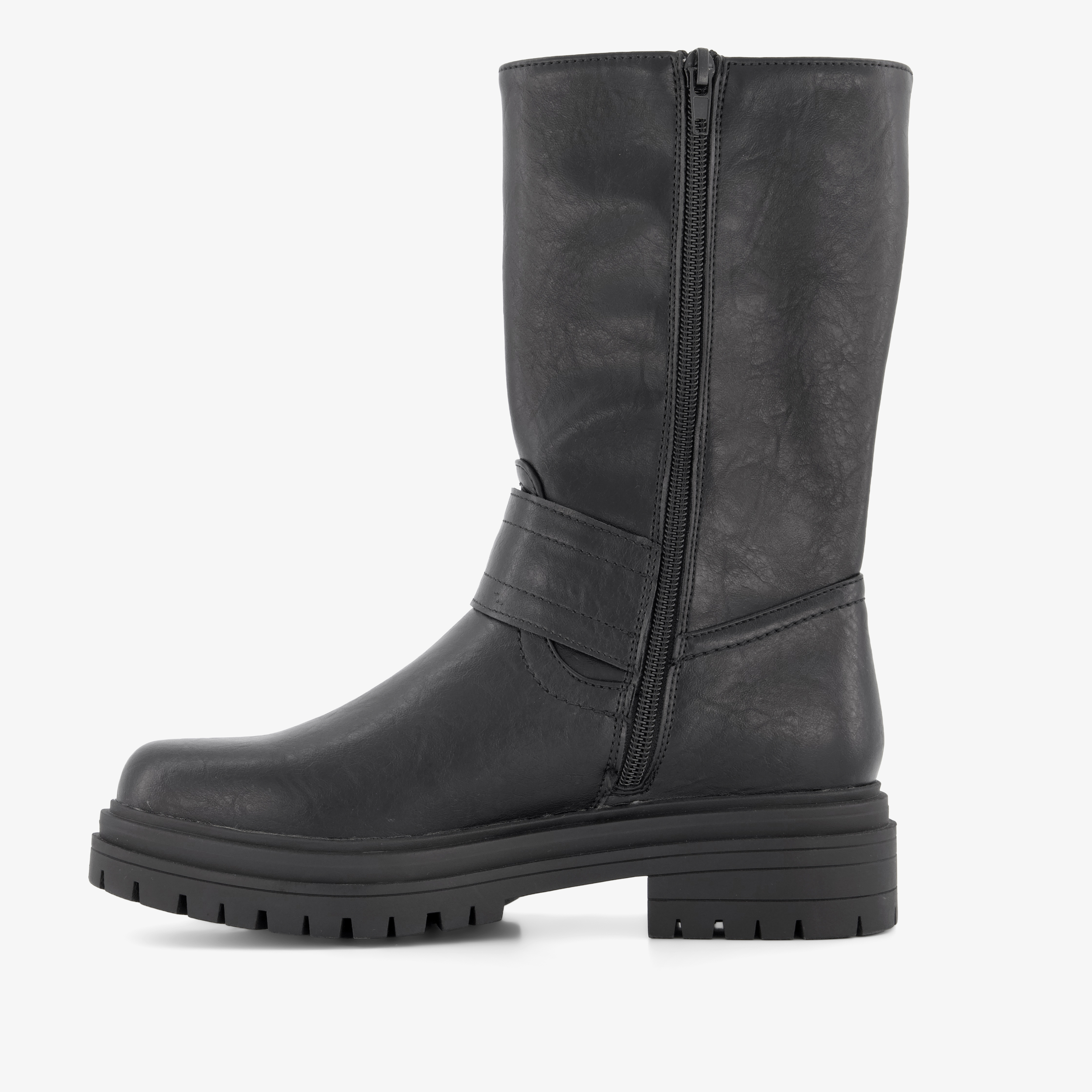Blue Box dames biker boots met gesp zwart