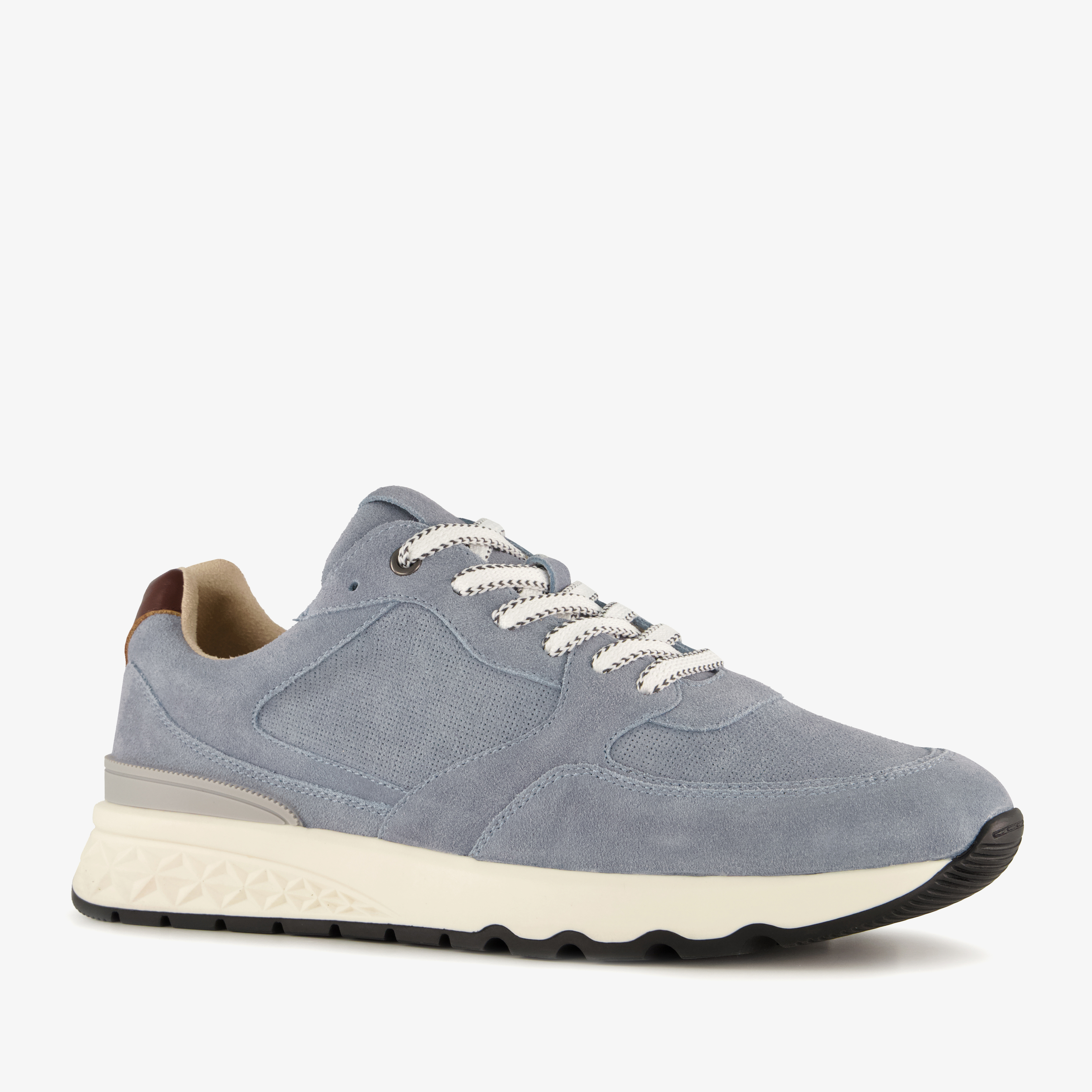 Van Beers suède heren sneakers blauw
