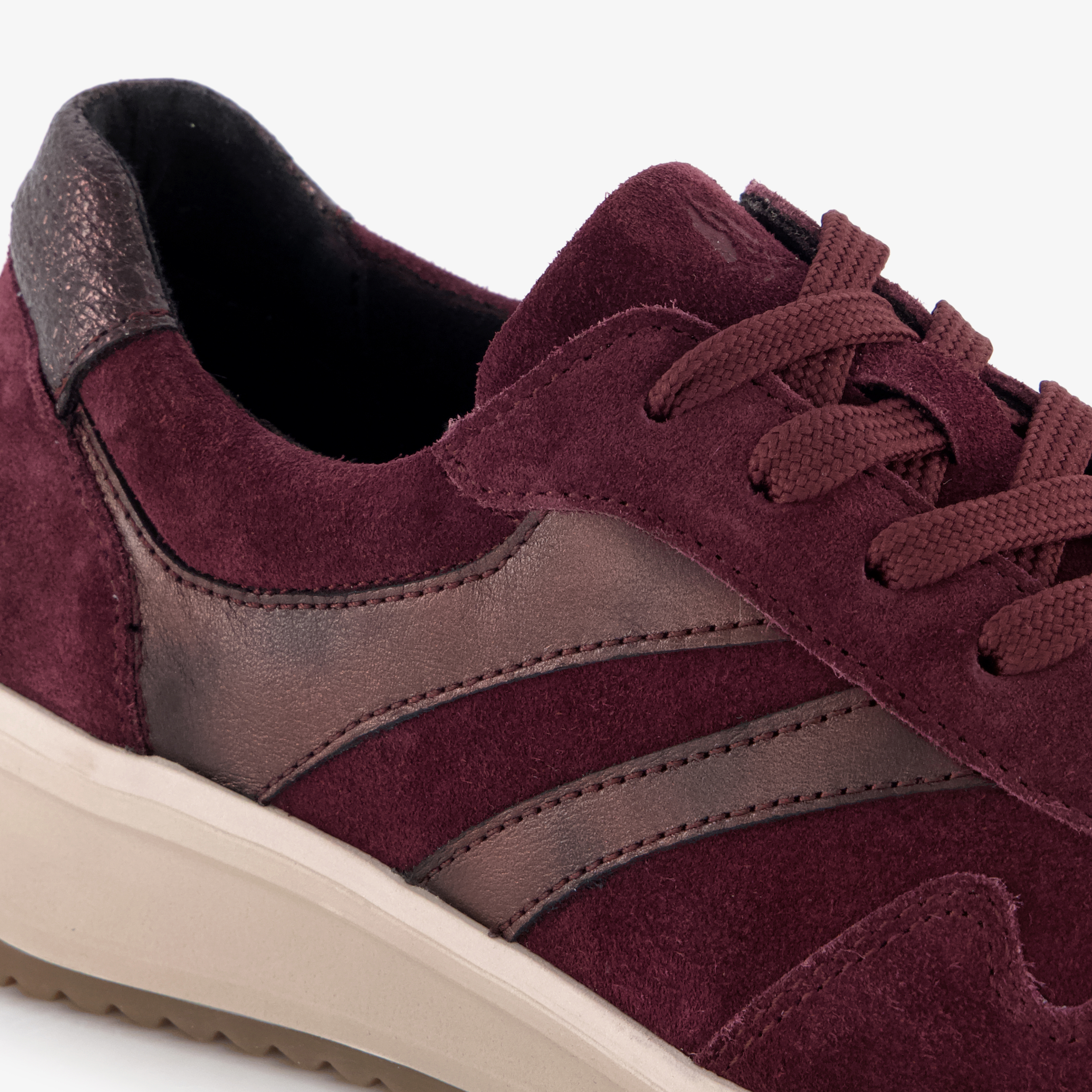 Hush Puppies suède dames sneakers bordeauxrood – foto 5