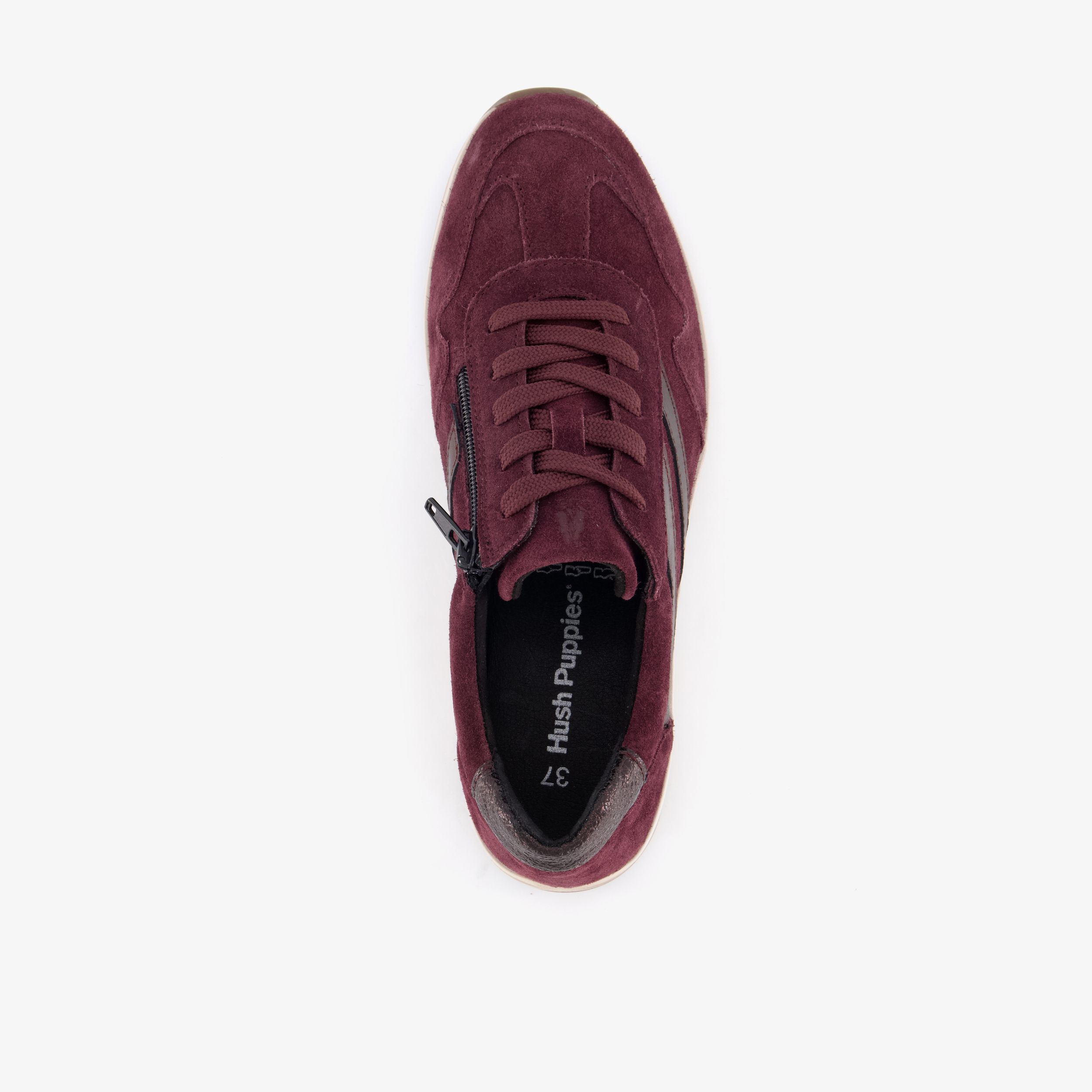 Hush Puppies suède dames sneakers bordeauxrood – foto 4