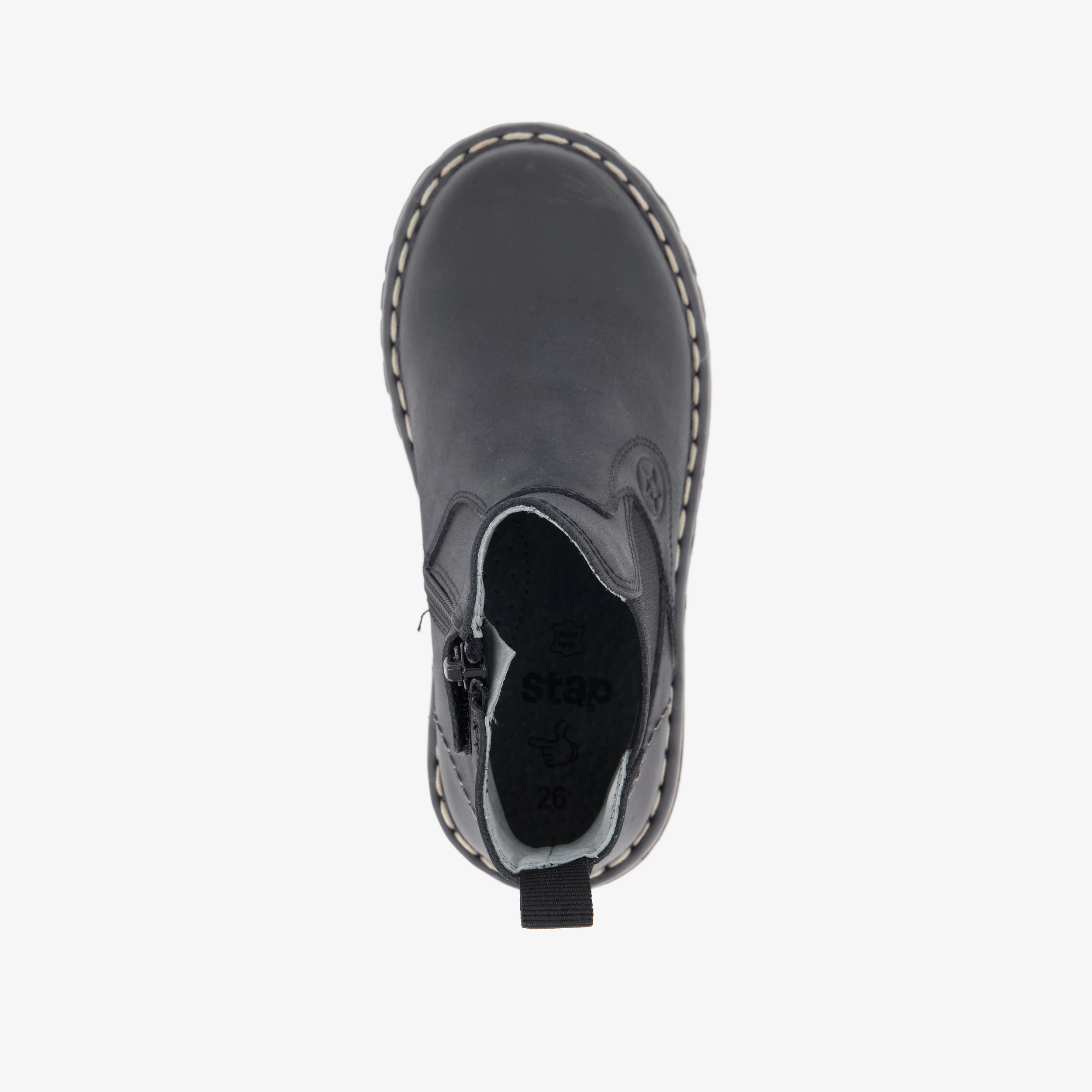 Stap leren jongens Chelsea boots zwart – foto 4