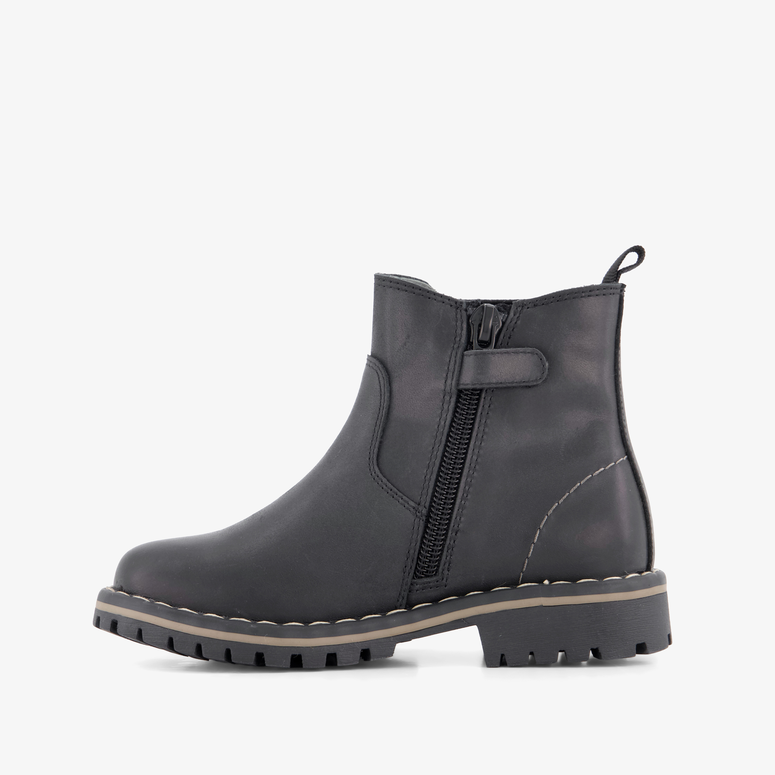 Stap leren jongens Chelsea boots zwart
