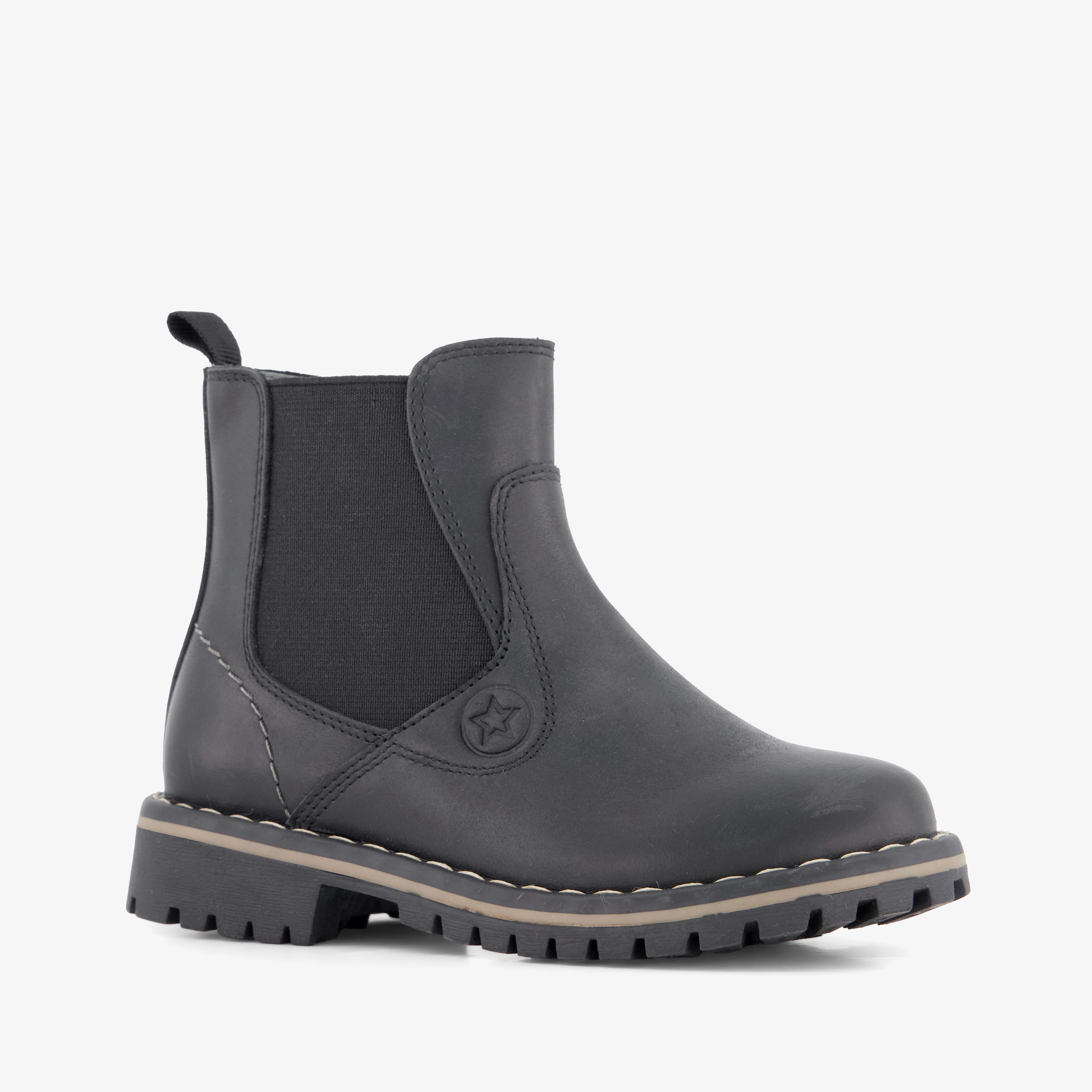 Stap leren jongens Chelsea boots zwart