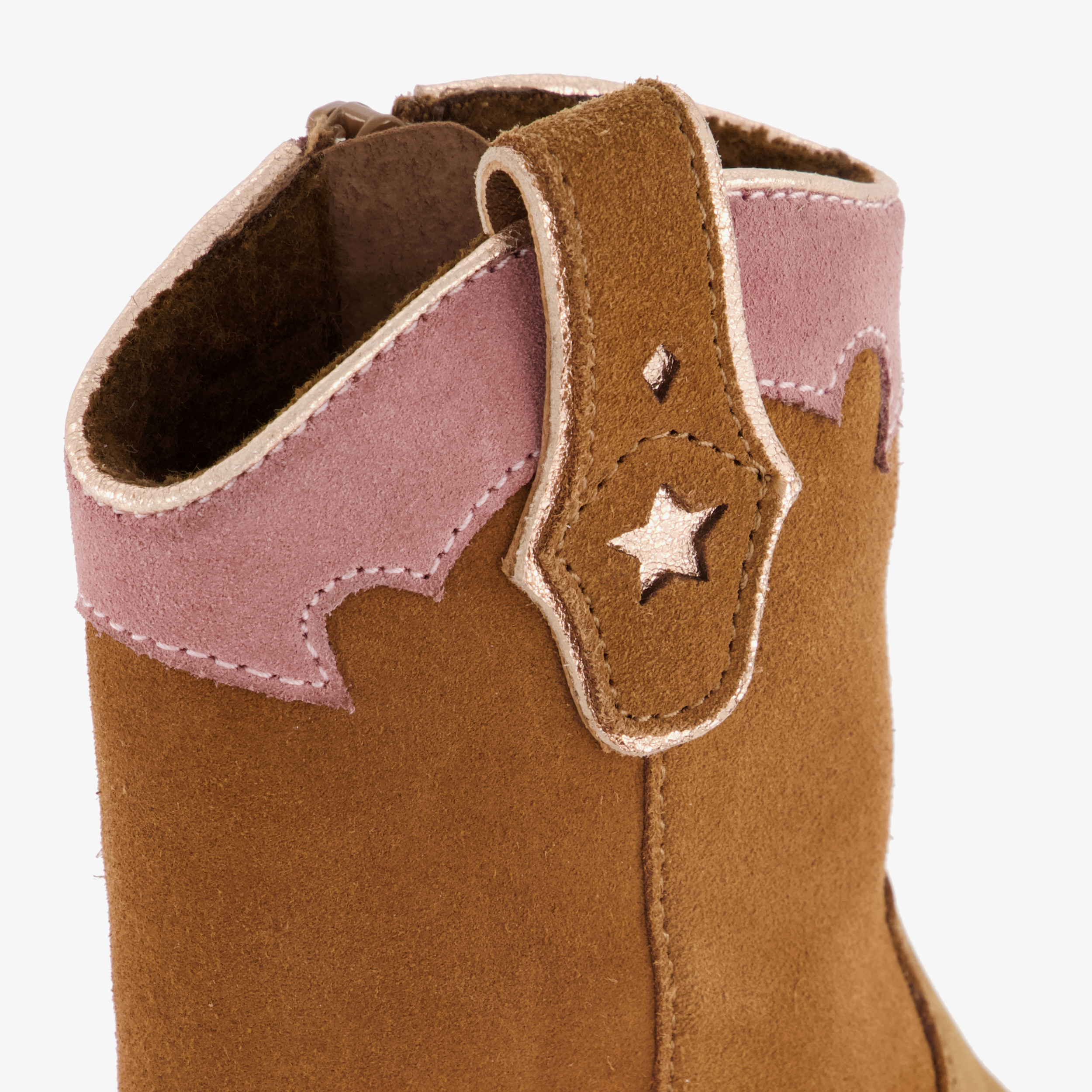 Groot leren meisjes cowboylaarzen cognac – foto 5