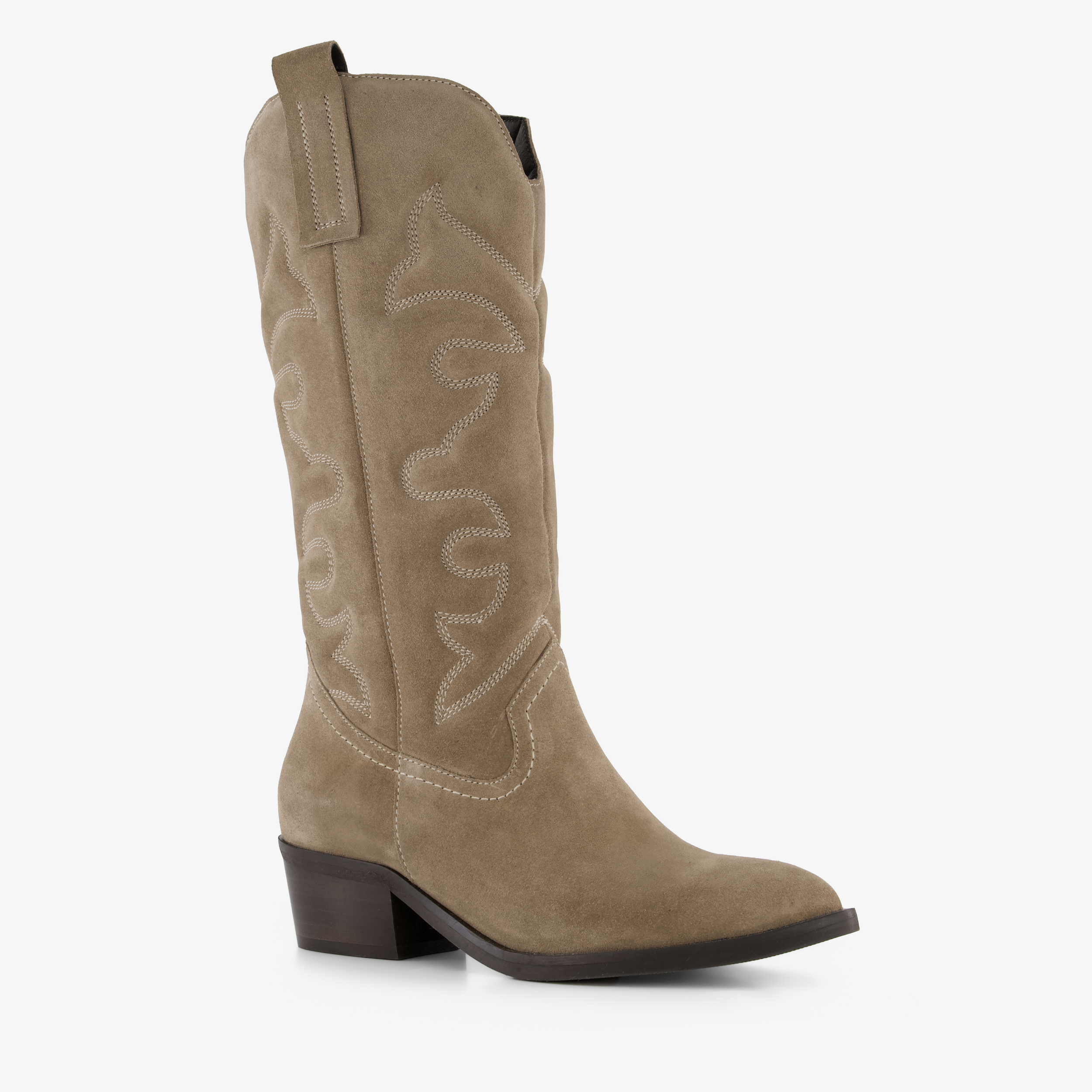 Harper suède dames cowboylaarzen beige