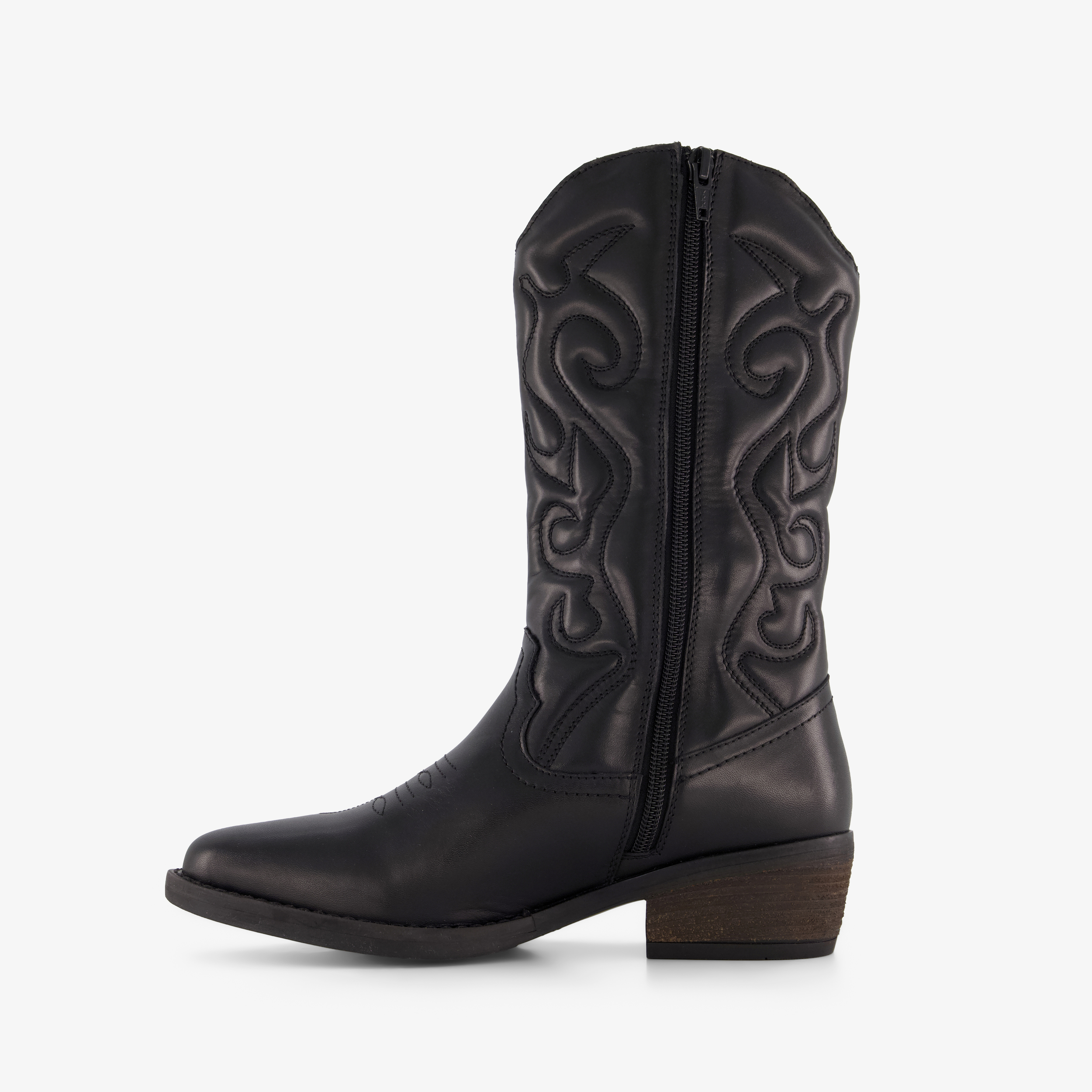 Harper leren dames cowboylaarzen zwart