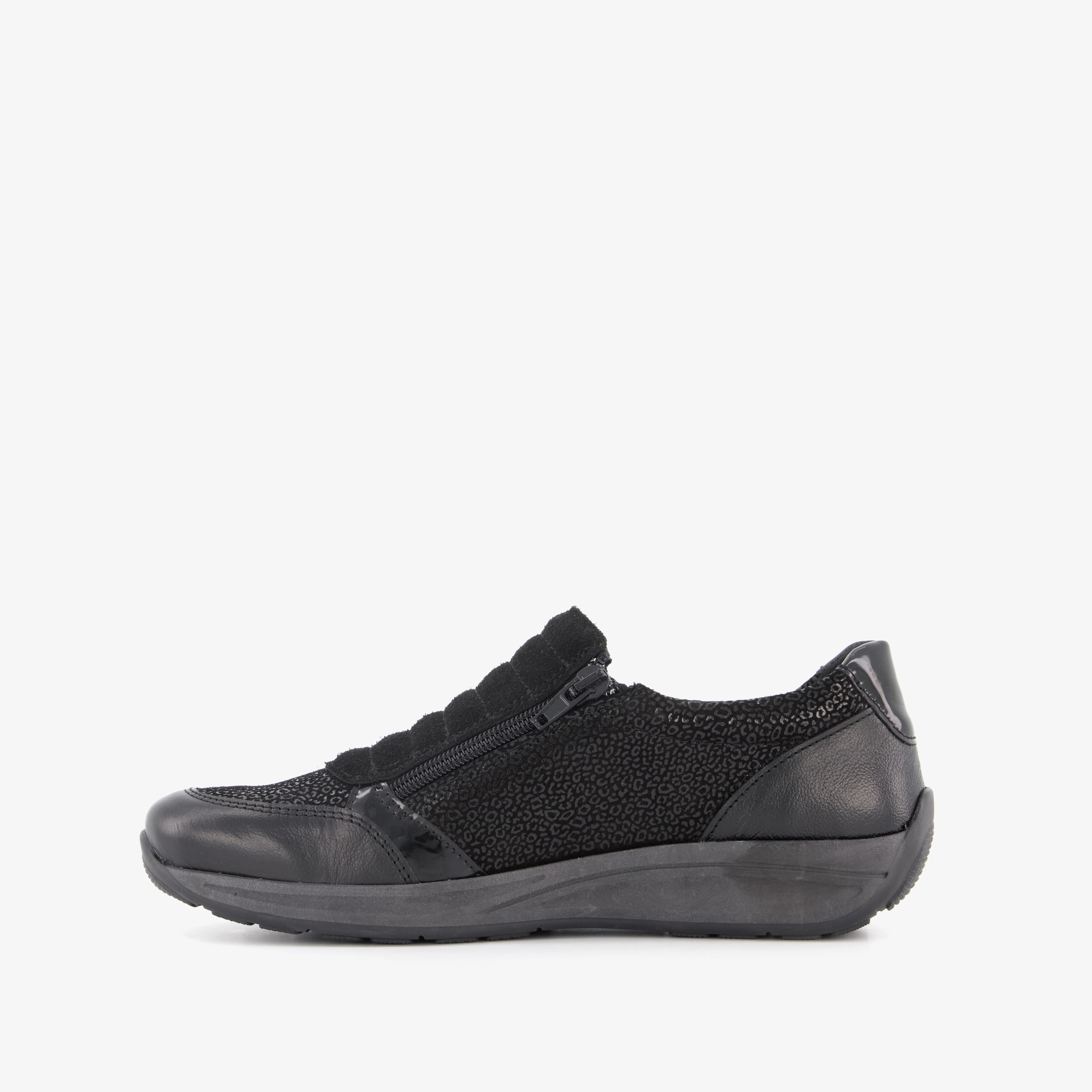 Natuform leren dames sneakers zwart