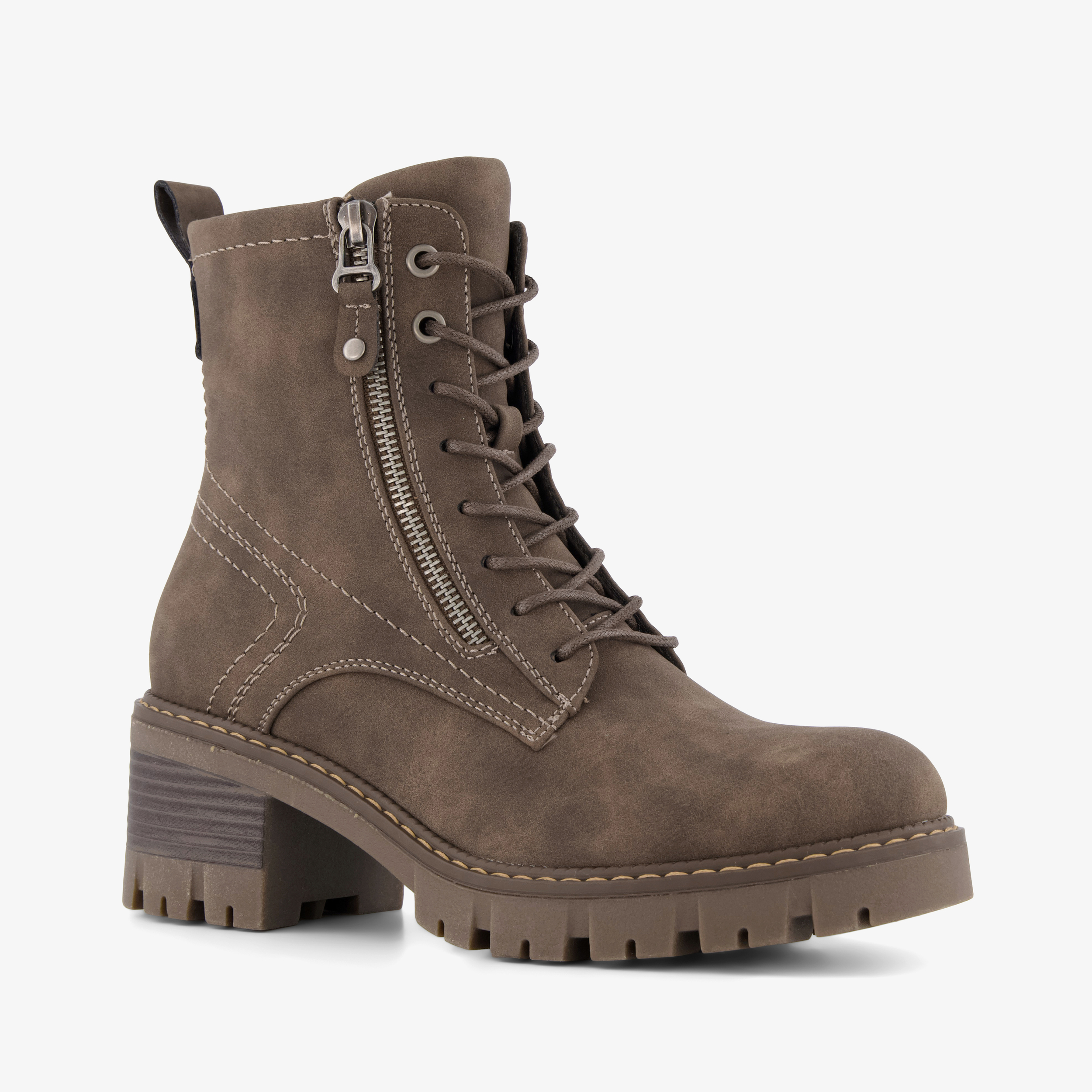 Blue Box dames veterboots met hak bruin enkellaarzen