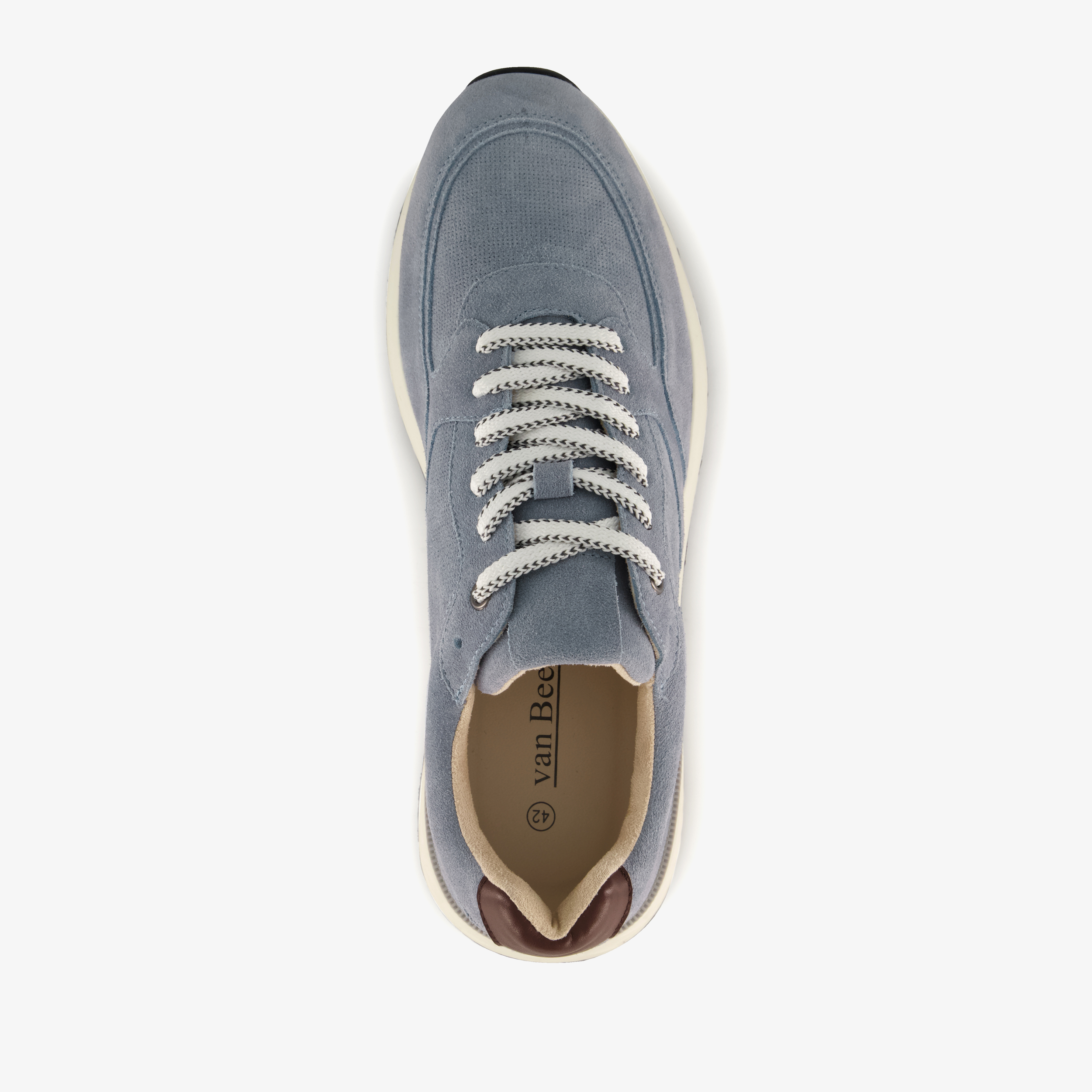 Van Beers suède heren sneakers blauw – foto 4