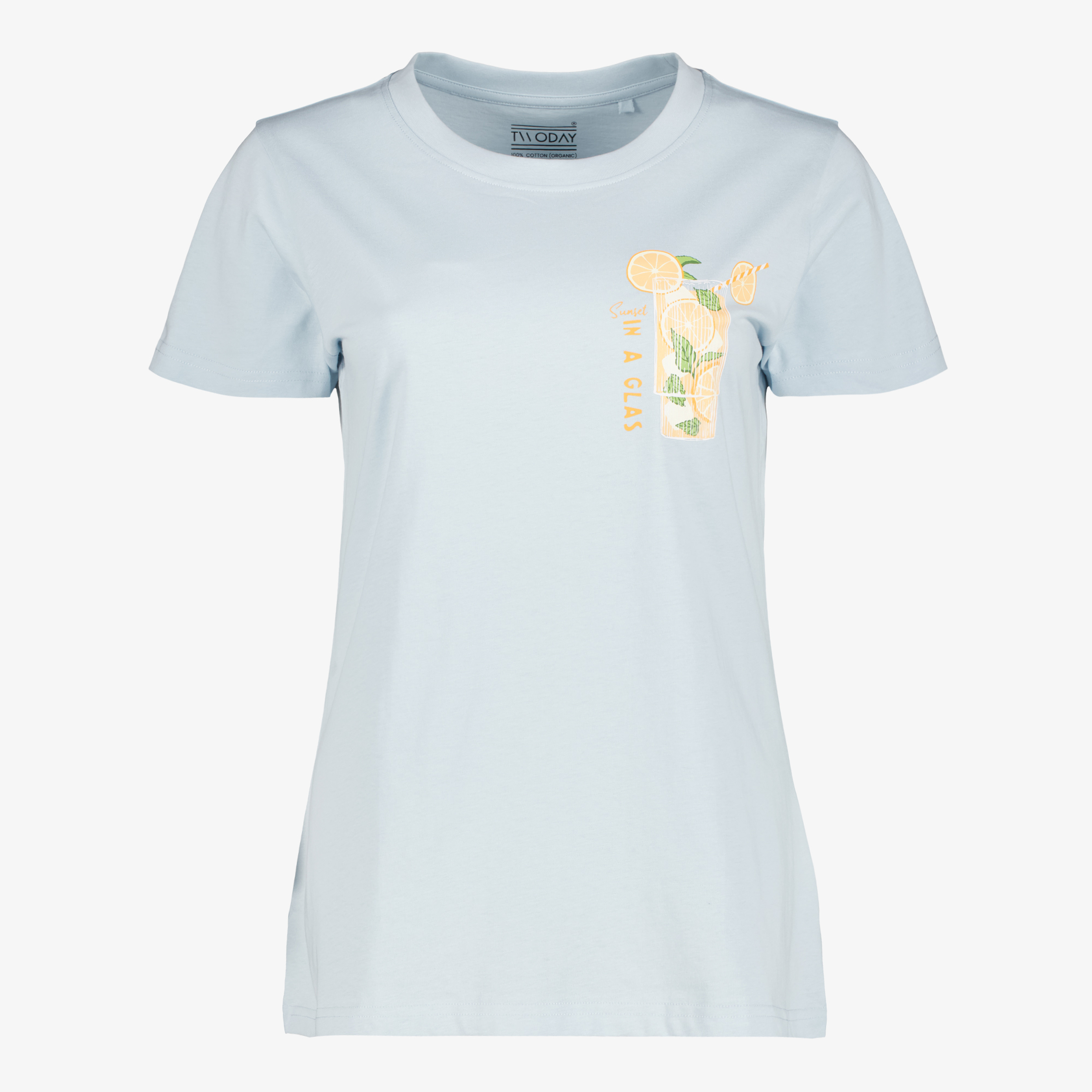TwoDay dames T-shirt met backprint lichtblauw t-shirts & tops
